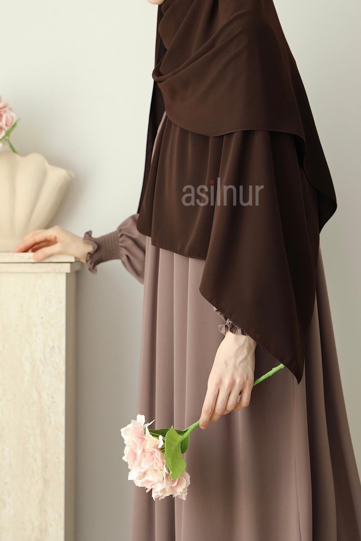 Elif Büyük Boy Şal 70x220 Kahverengi - 2