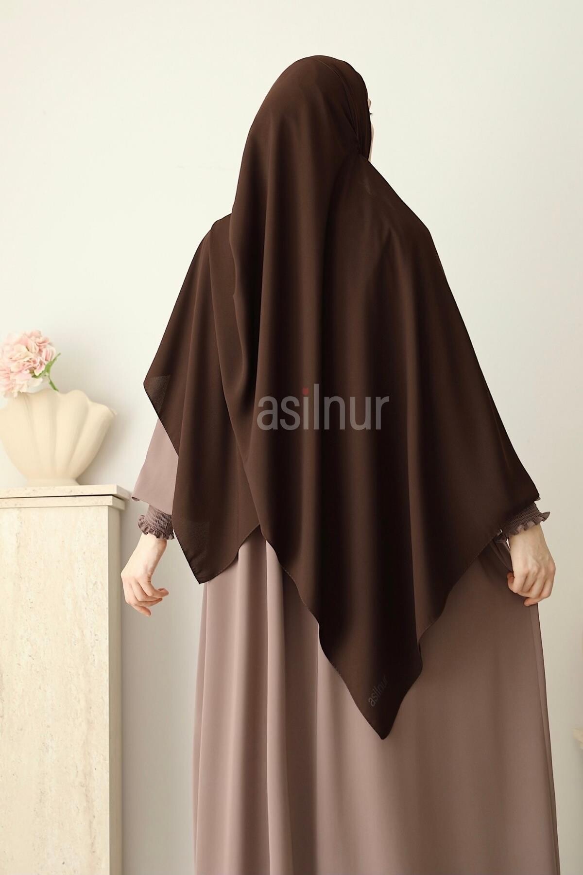 Elif Büyük Boy Şal 70x220 Kahverengi - 4