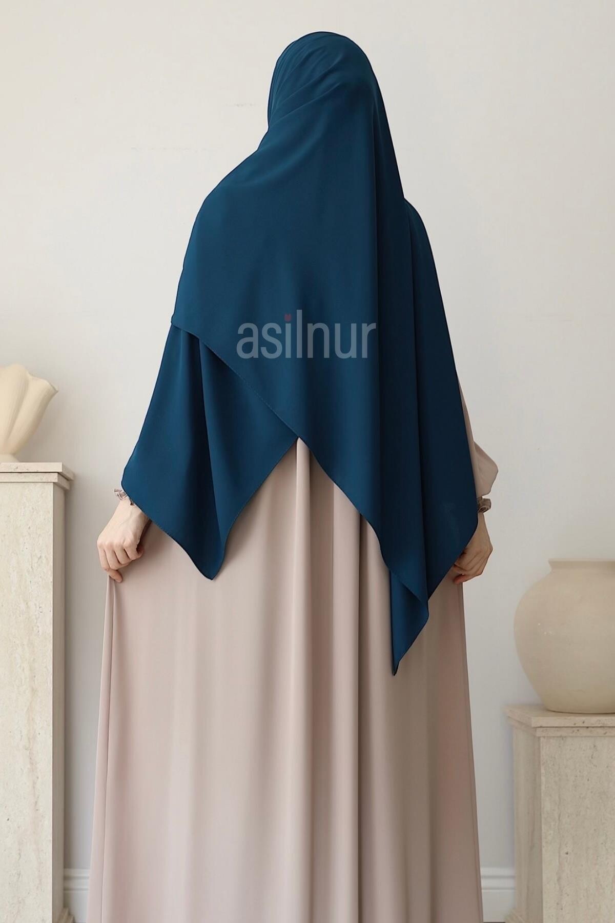 Elif Büyük Boy Şal 70x220 Petrol Mavisi - 3