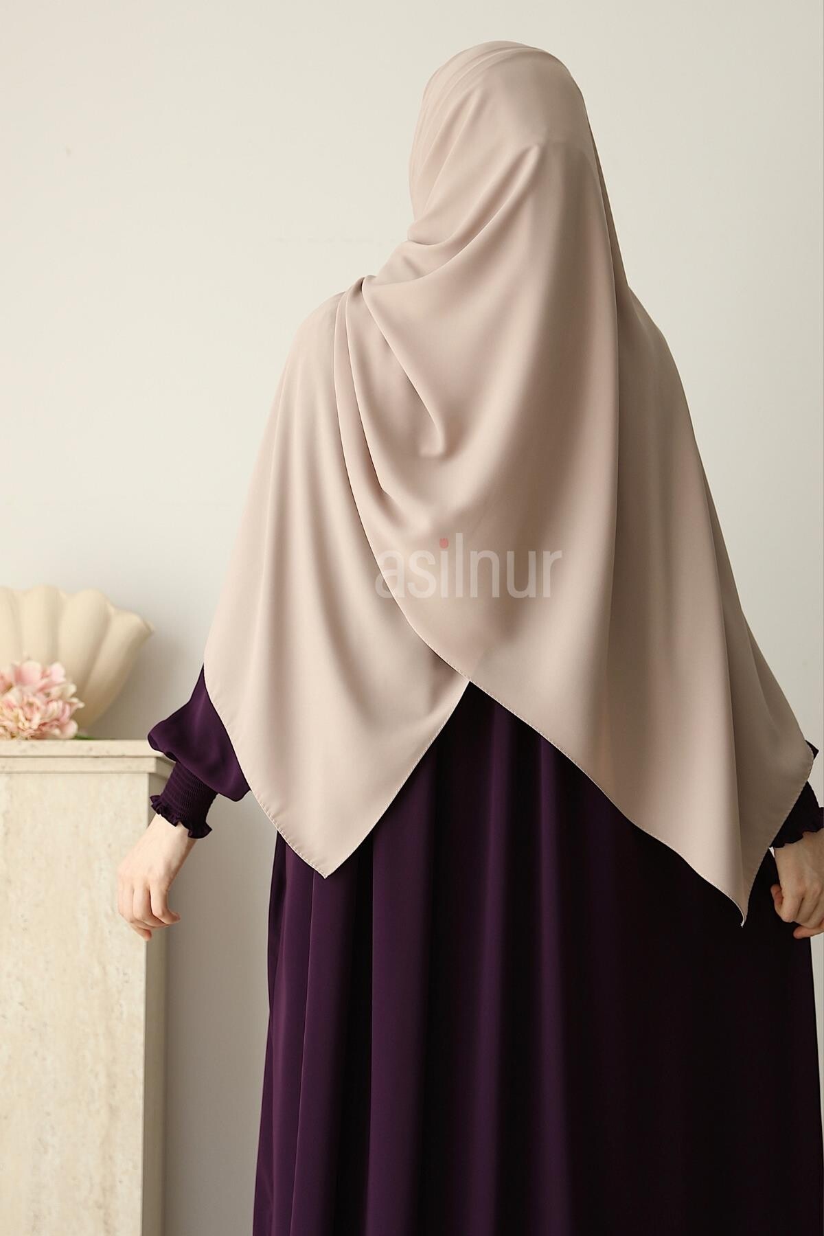 Elif Büyük Boy Şal 70x220 Taş - 4