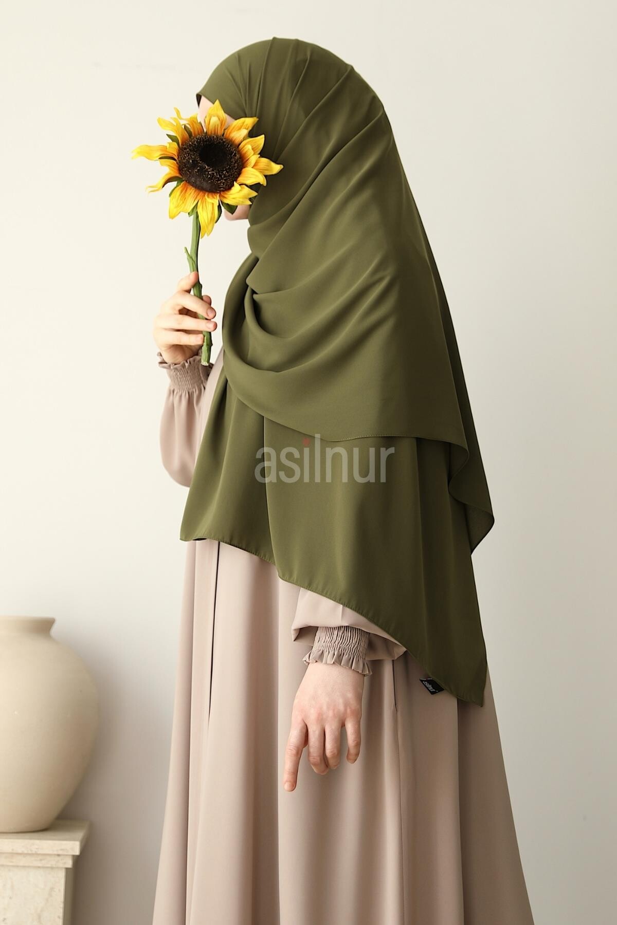 Elif Büyük Boy Şal 70x220 Yağ Yeşil - 2