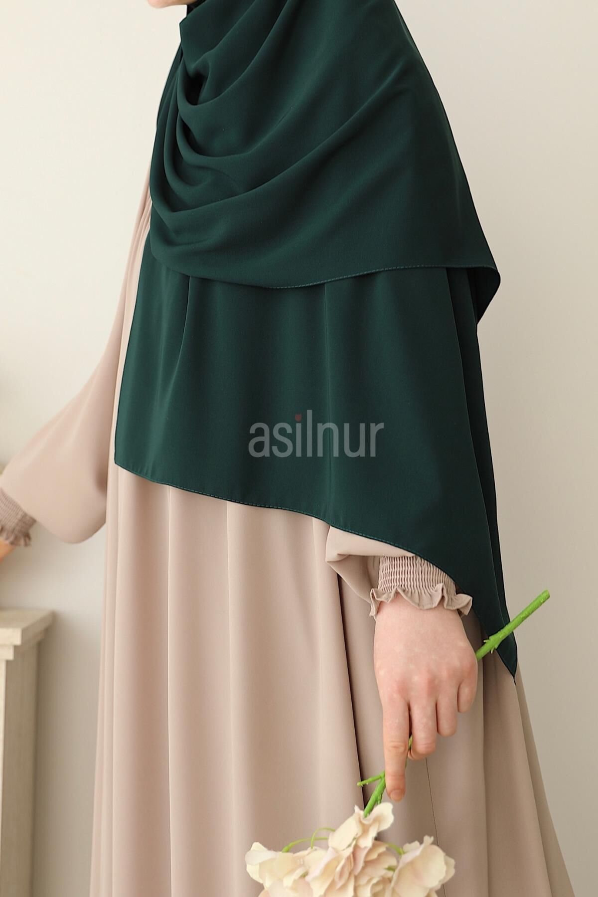 Elif Büyük Boy Şal 70x220 Zümrüt Yeşili - 4