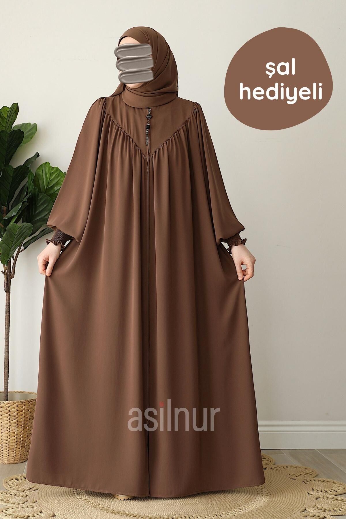 Elif Ferace Şal Hediyeli Takım Camel - 1
