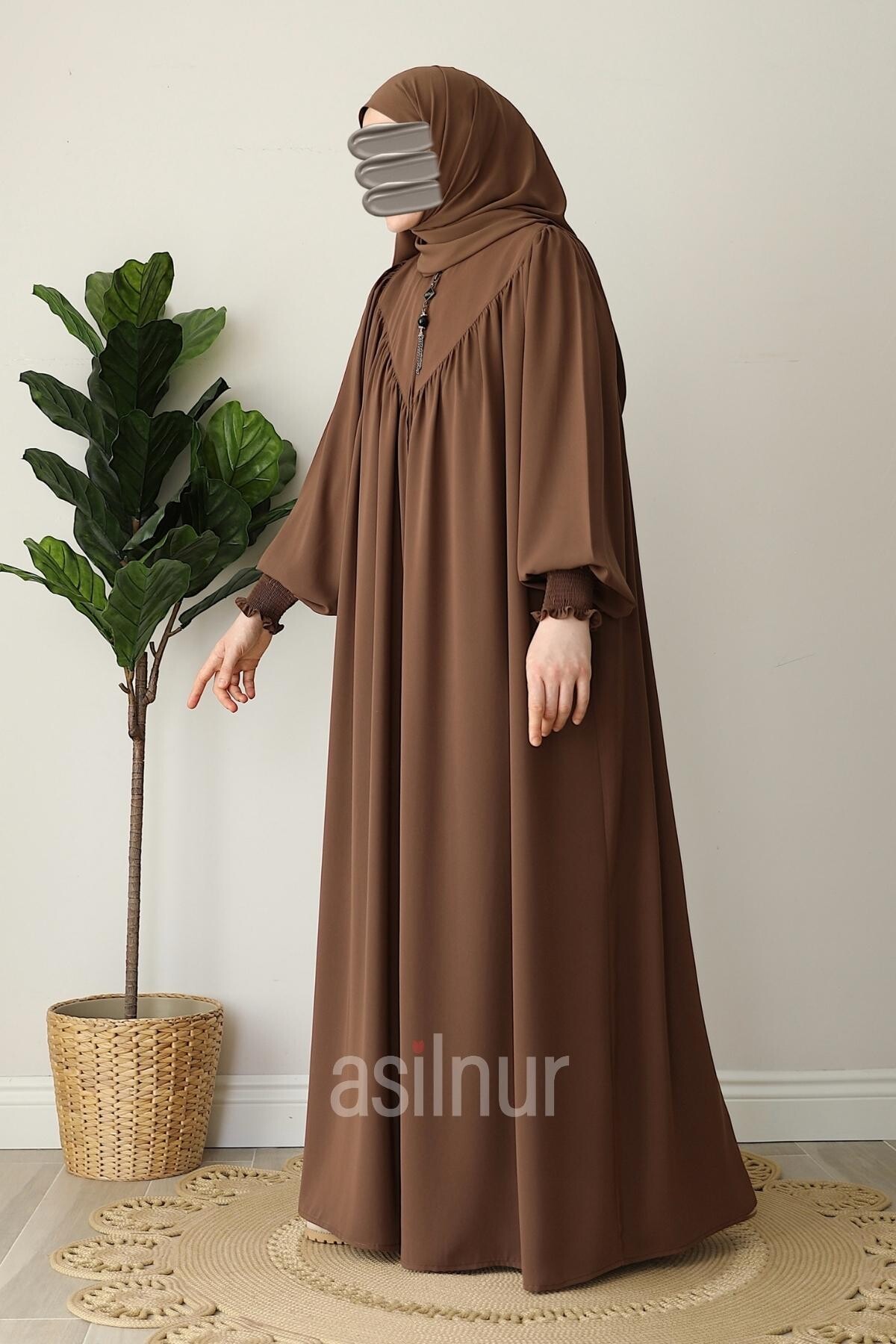Elif Ferace Şal Hediyeli Takım Camel - 3