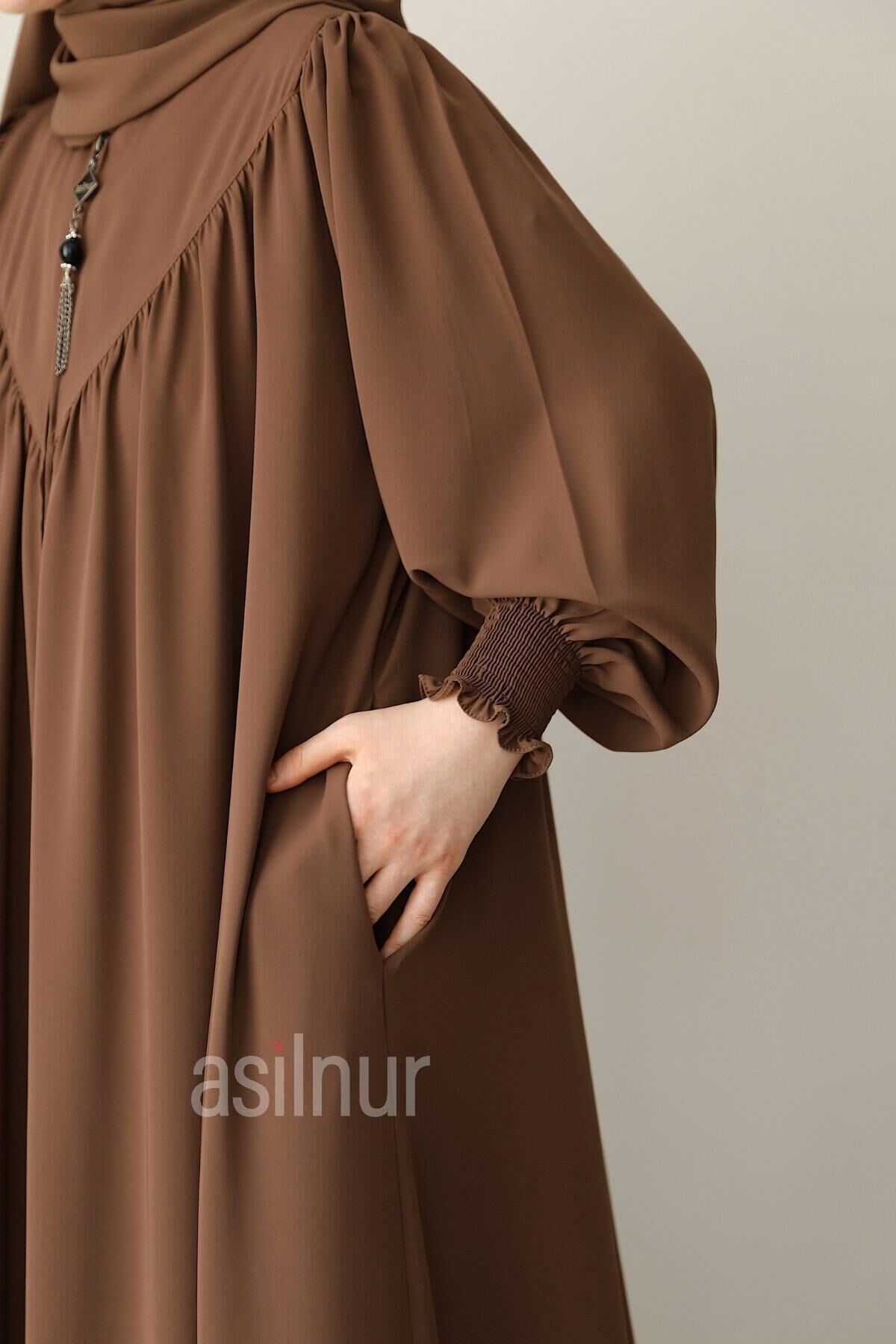 Elif Ferace Şal Hediyeli Takım Camel - 5