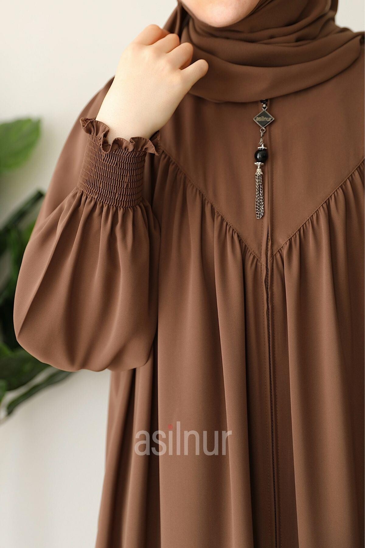 Elif Ferace Şal Hediyeli Takım Camel - 7