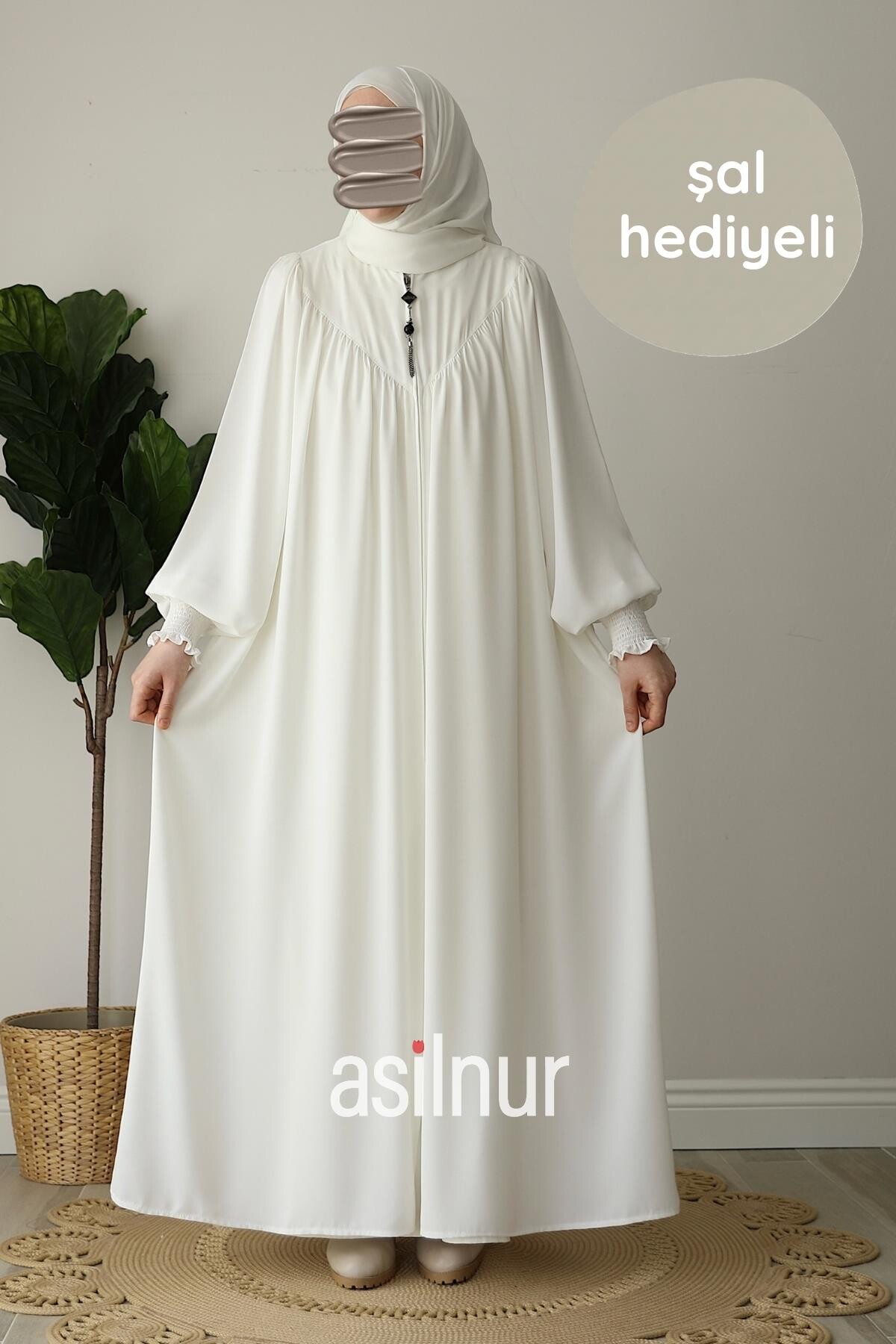 Elif Ferace Şal Hediyeli Takım Ekru - ASİLNUR