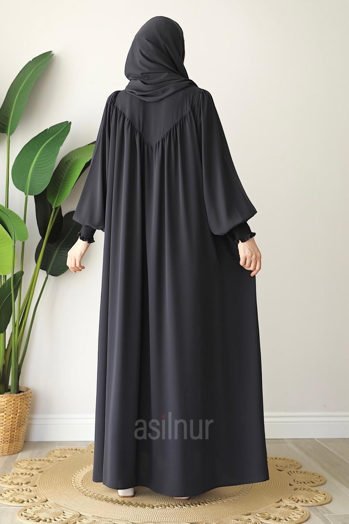 Elif Ferace Şal Hediyeli Takım Füme - 4