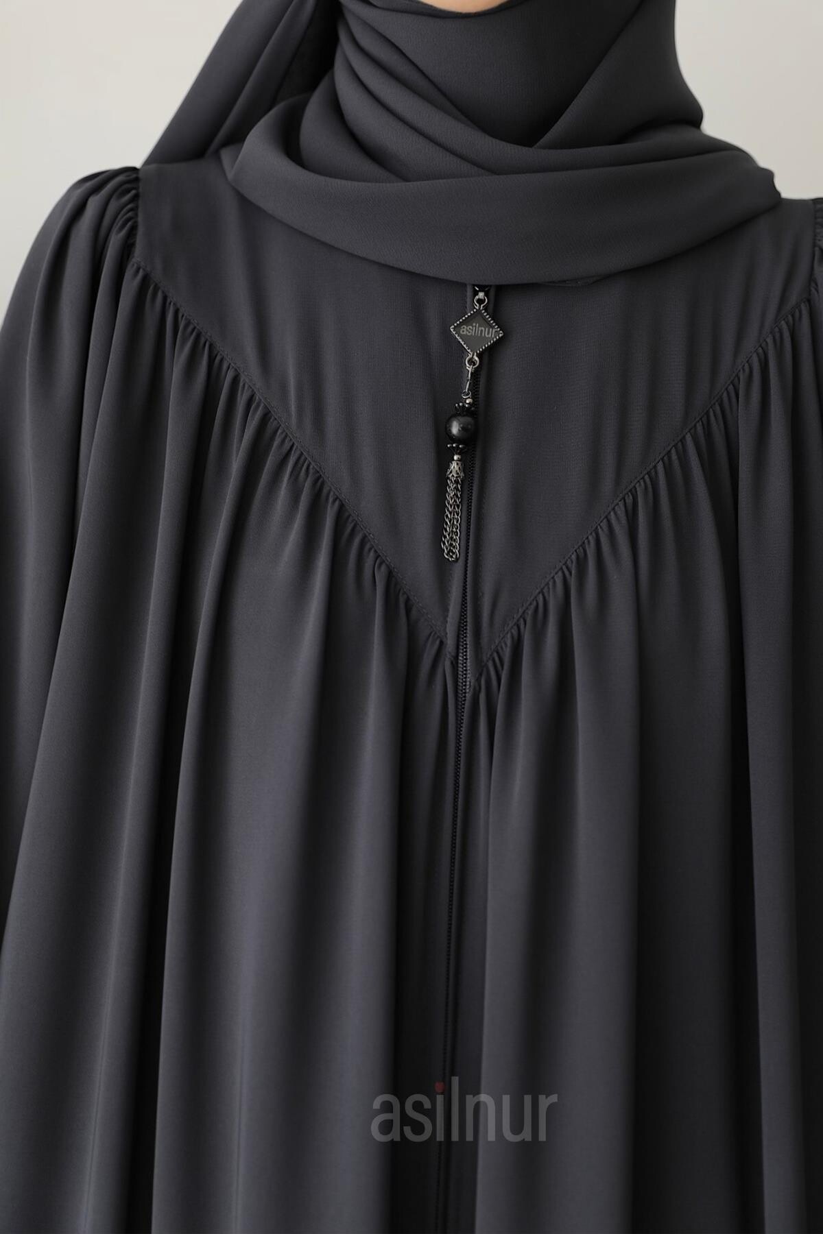 Elif Ferace Şal Hediyeli Takım Füme - 5