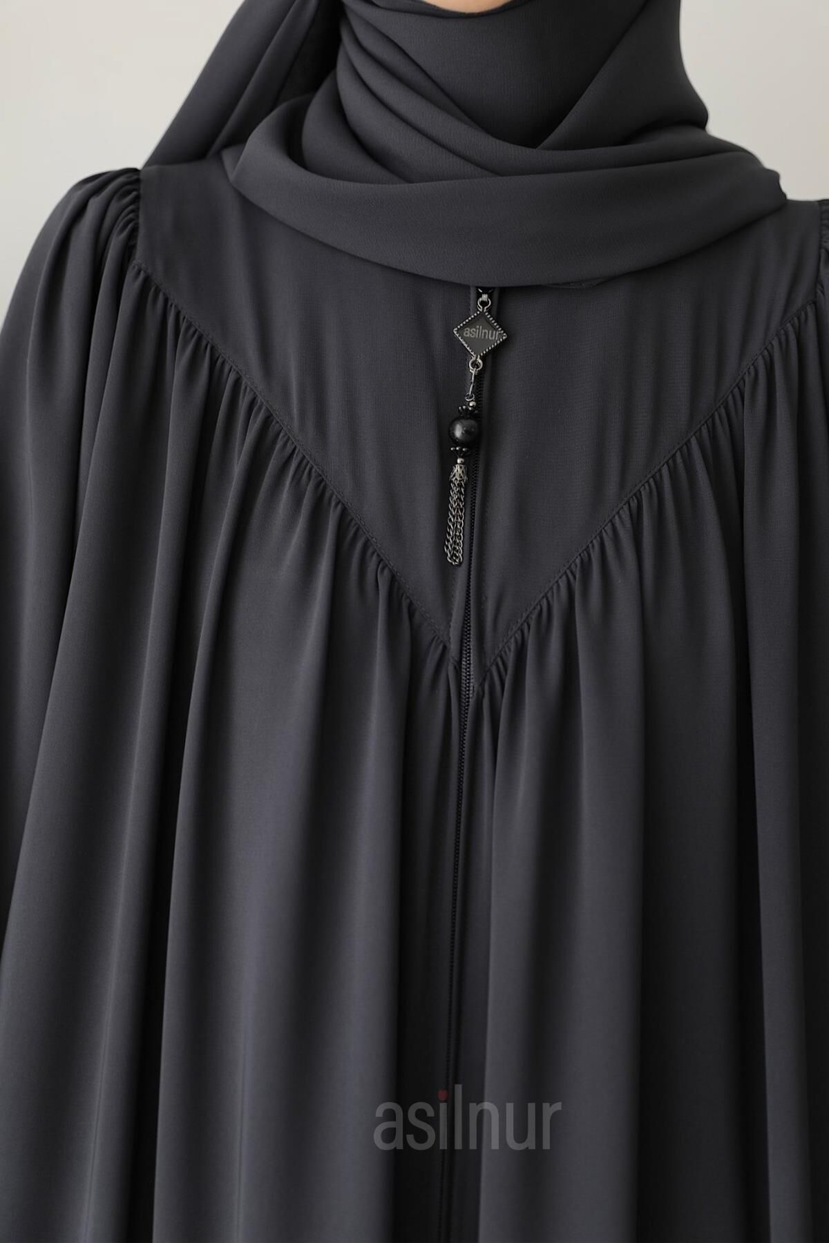 Elif Ferace Şal Hediyeli Takım Füme - 5