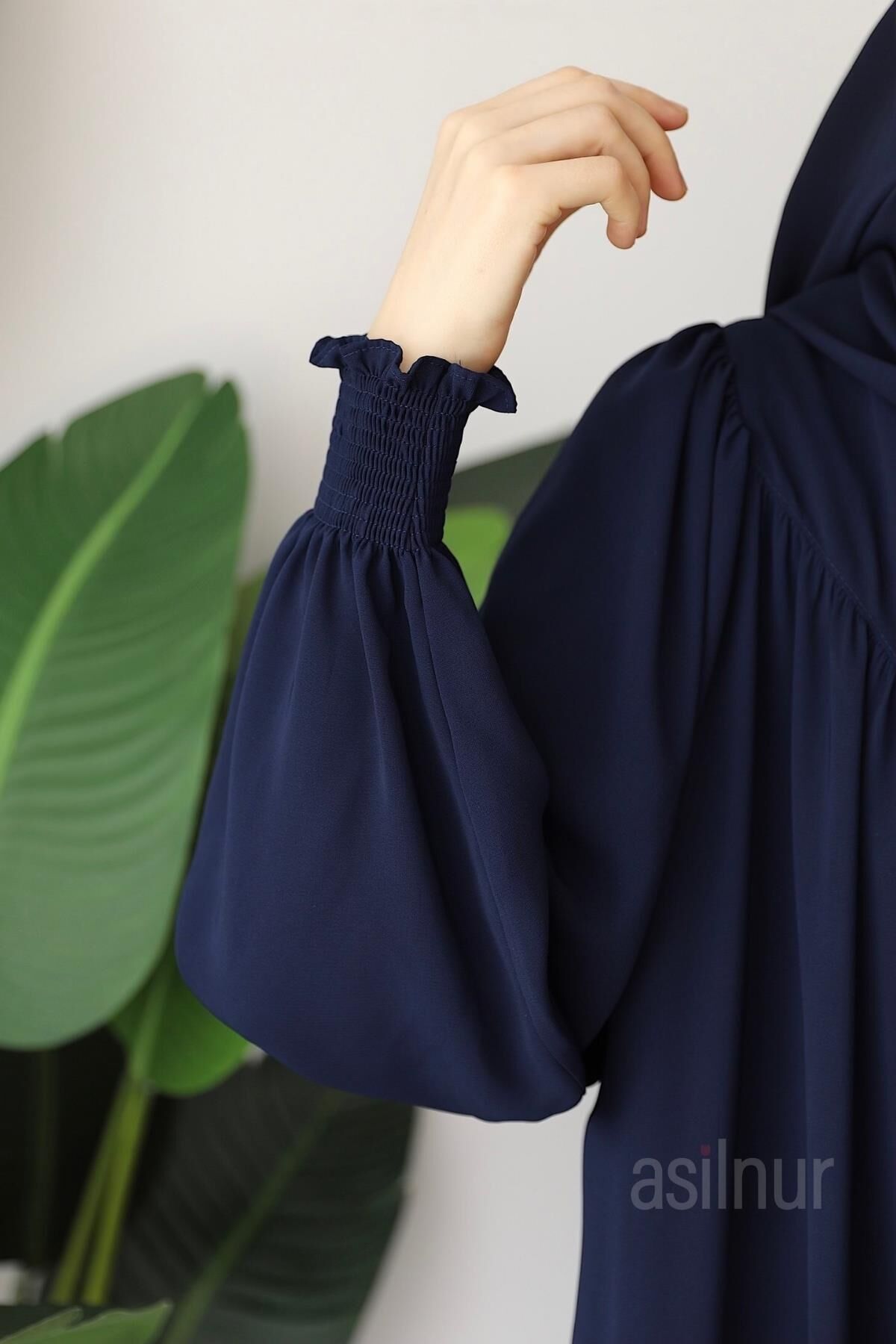 Elif Ferace Şal Hediyeli Takım Lacivert - 5