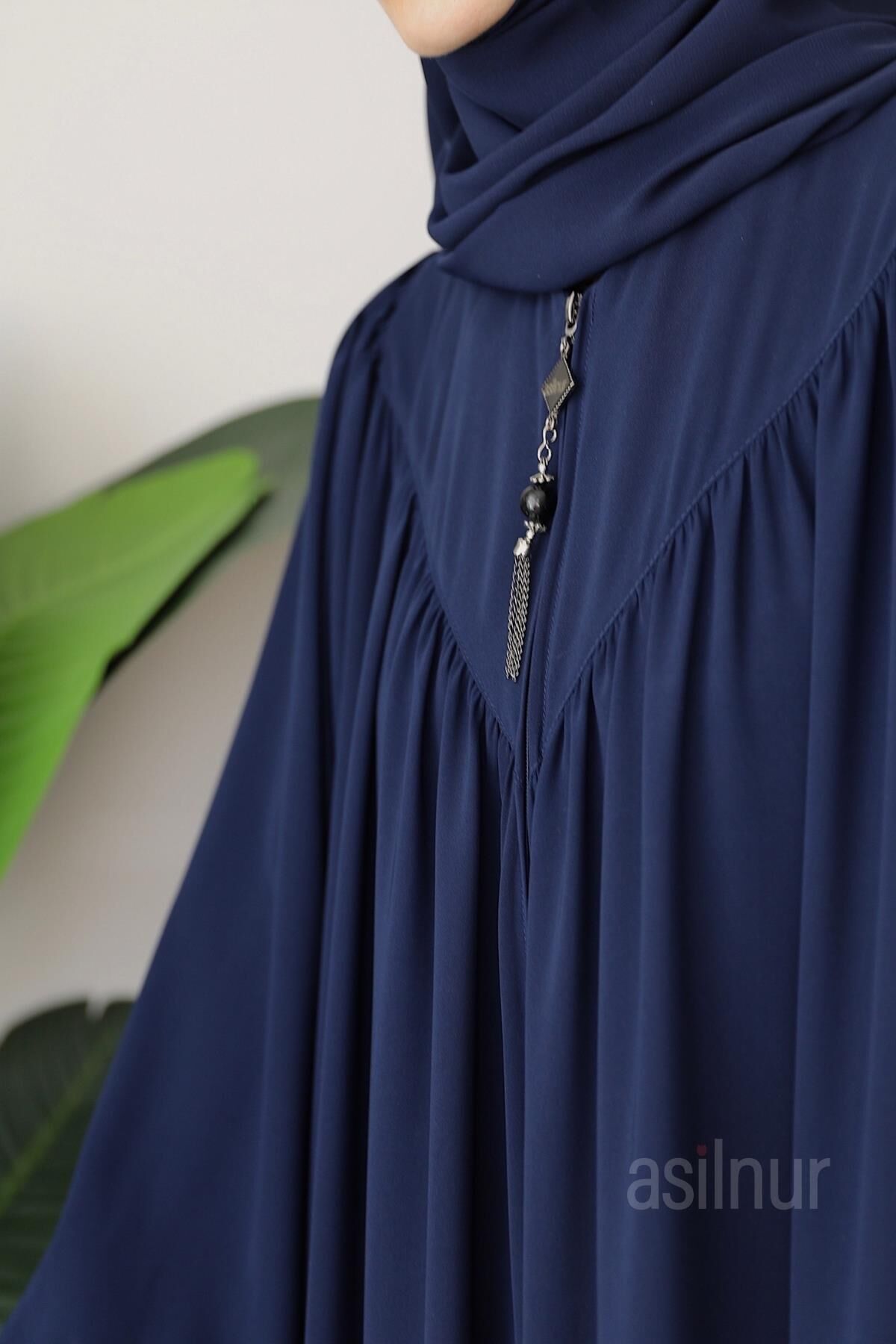 Elif Ferace Şal Hediyeli Takım Lacivert - 6
