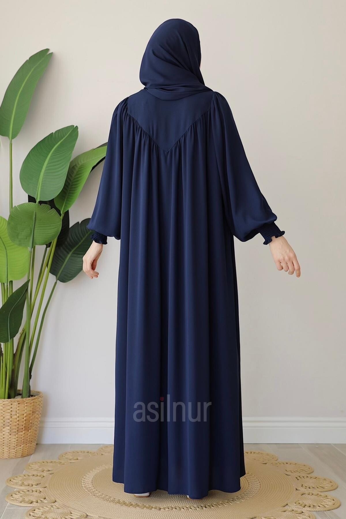 Elif Ferace Şal Hediyeli Takım Lacivert - 4