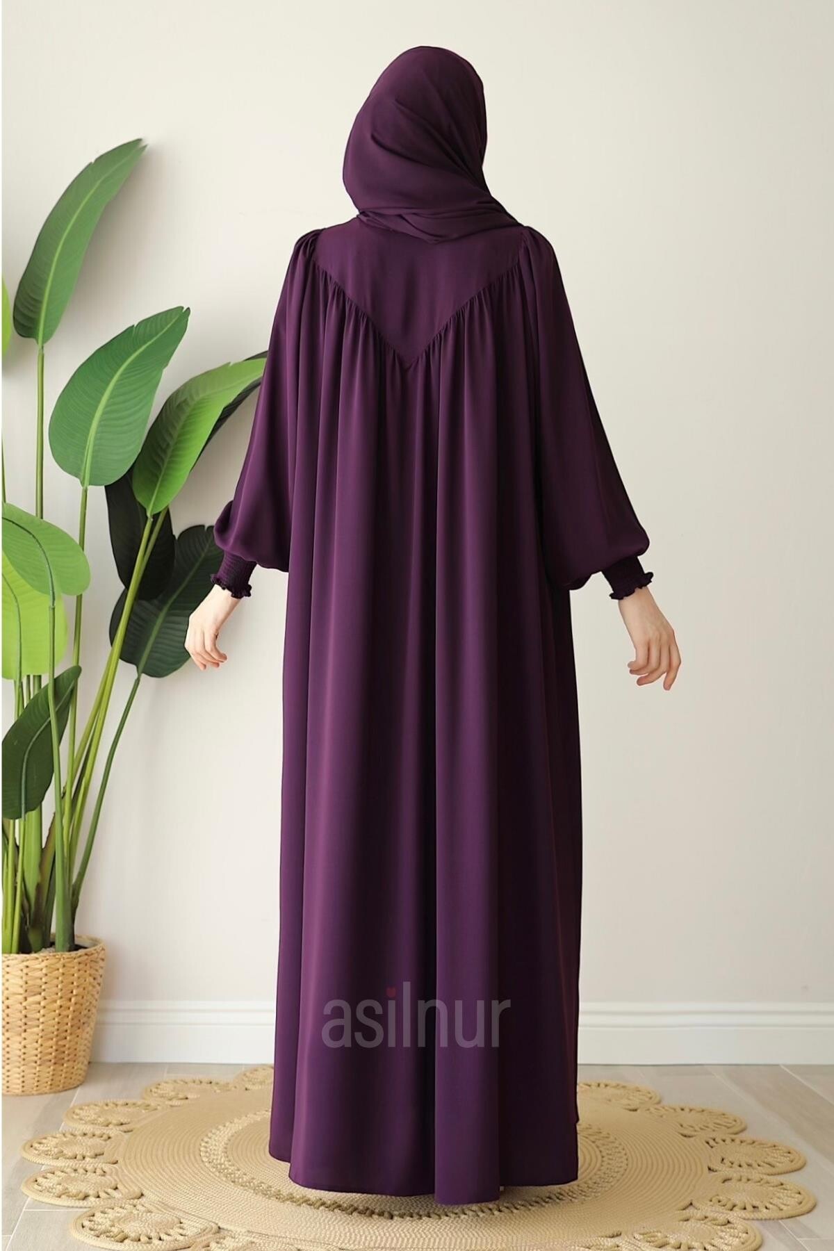 Elif Ferace Şal Hediyeli Takım Mürdüm - 4