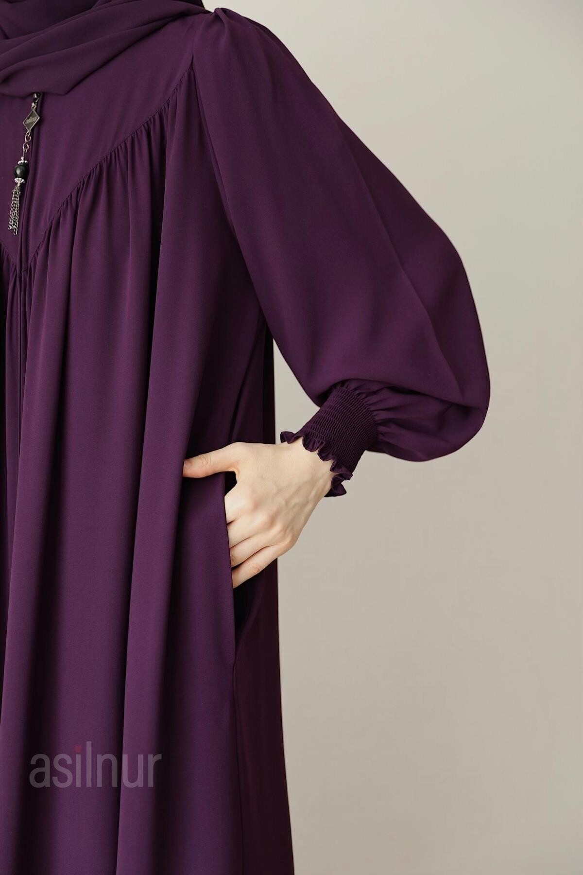 Elif Ferace Şal Hediyeli Takım Mürdüm - 5