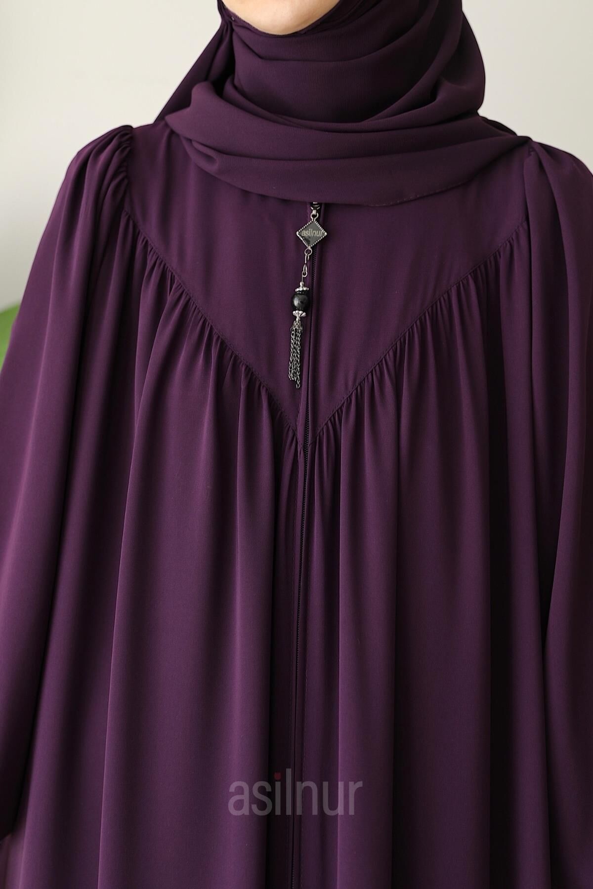 Elif Ferace Şal Hediyeli Takım Mürdüm - 6