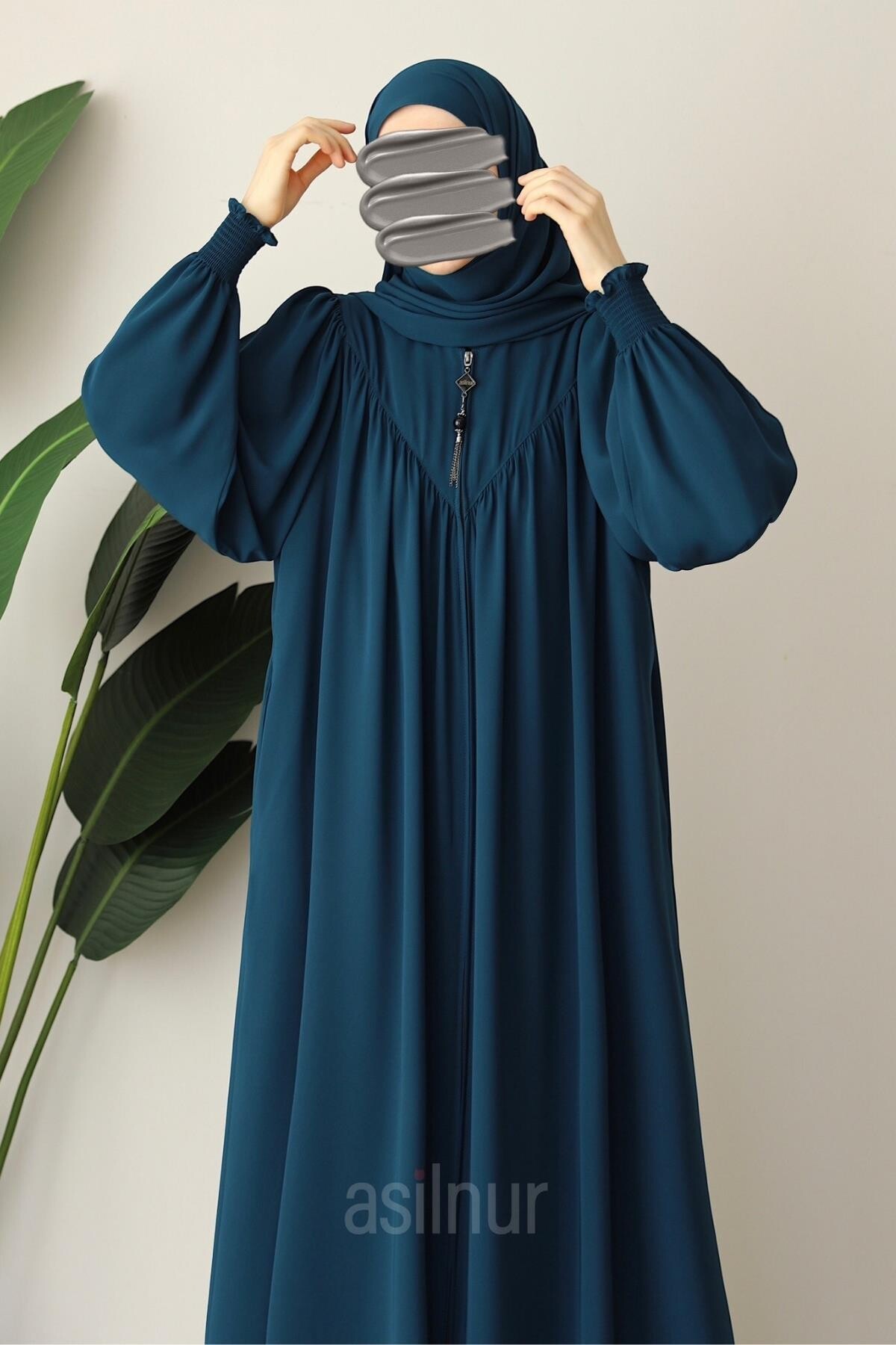 Elif Ferace Şal Hediyeli Takım Petrol Mavisi - 6