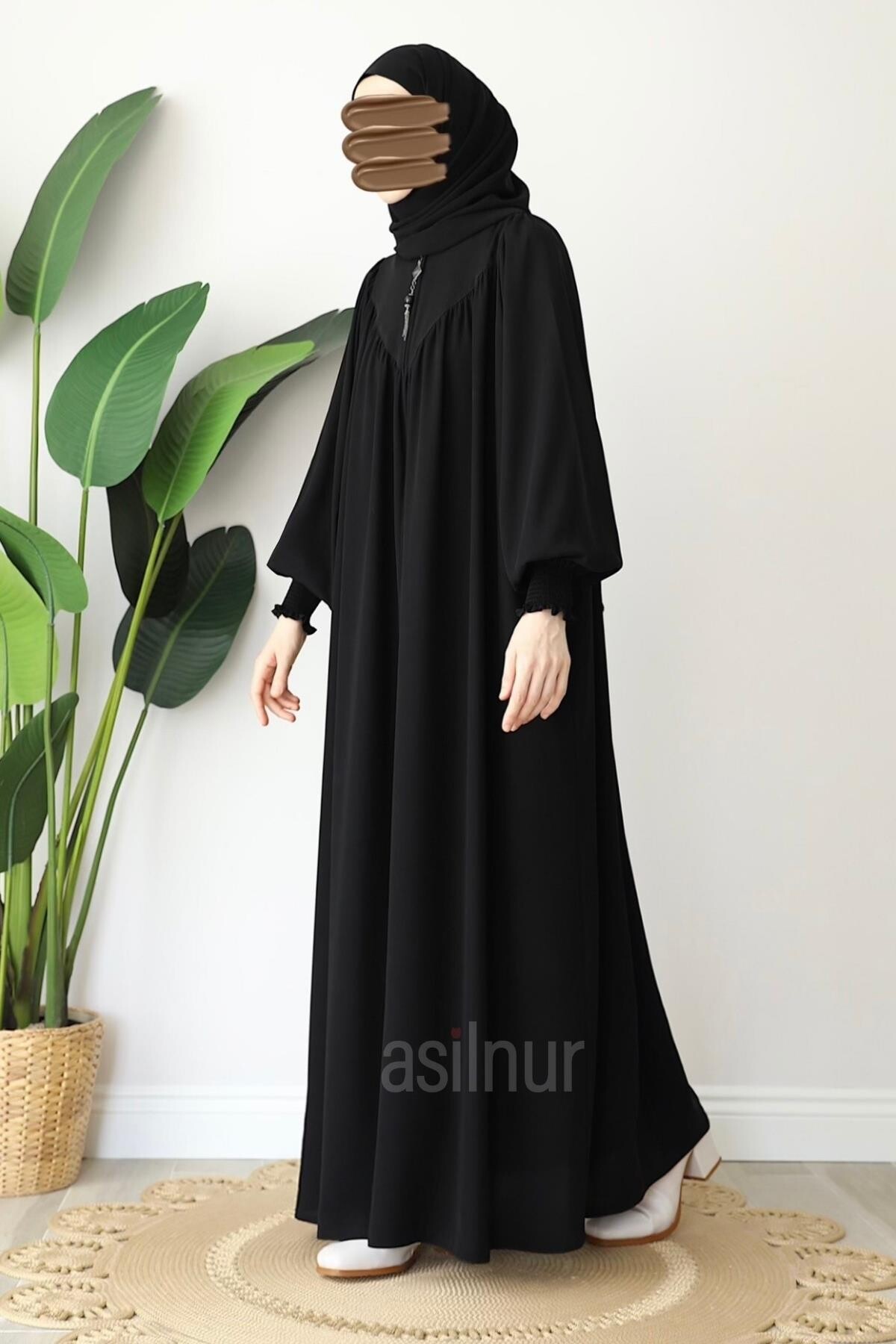 Elif Ferace Şal Hediyeli Takım Siyah - 3