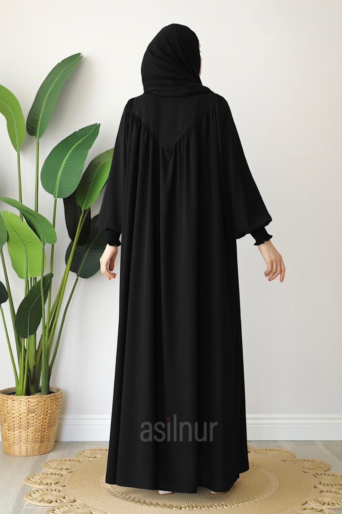 Elif Ferace Şal Hediyeli Takım Siyah - 4