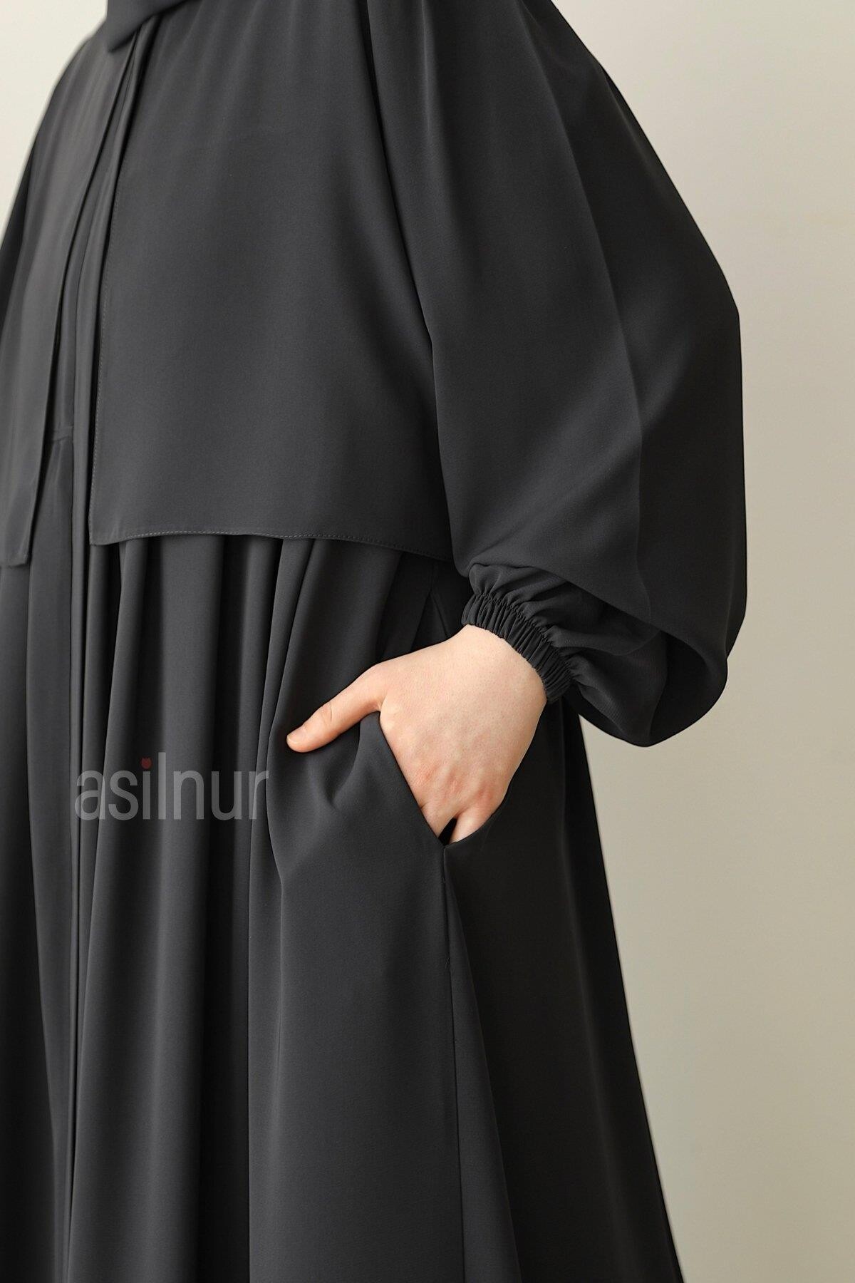 Esra Cepkenli Şal Hediyeli Takım Füme - 6