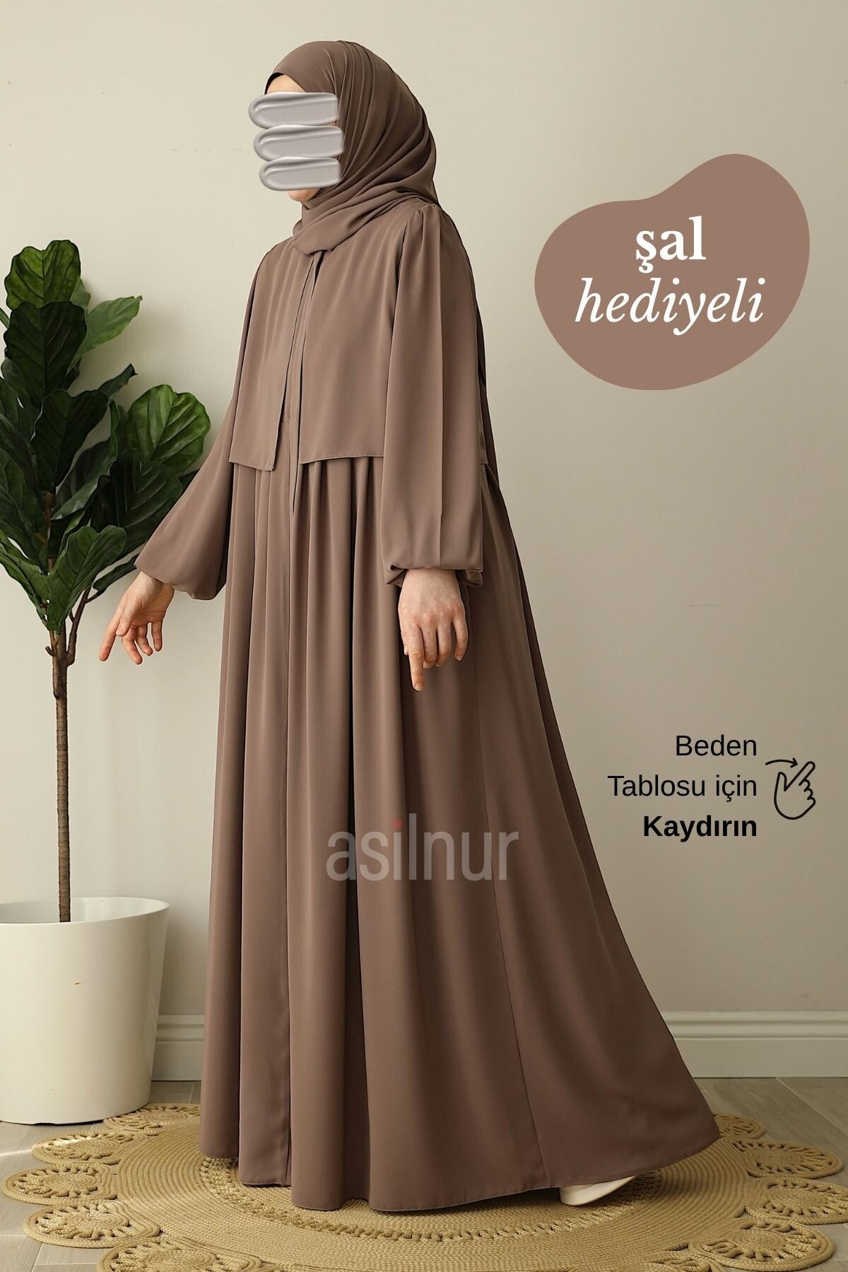 Esra Cepkenli Şal Hediyeli Takım Vizon - ASİLNUR