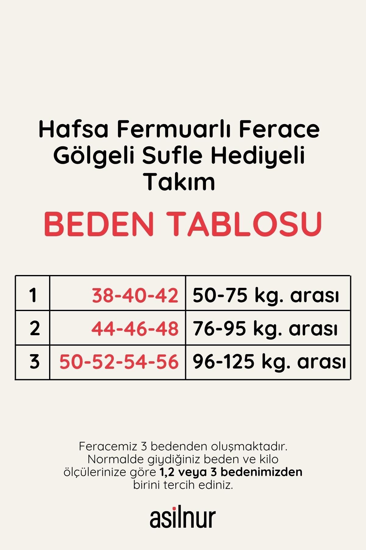 Hafsa Fermuarlı Ferace Gölgeli Sufle Hediyeli Takım Haki - 2