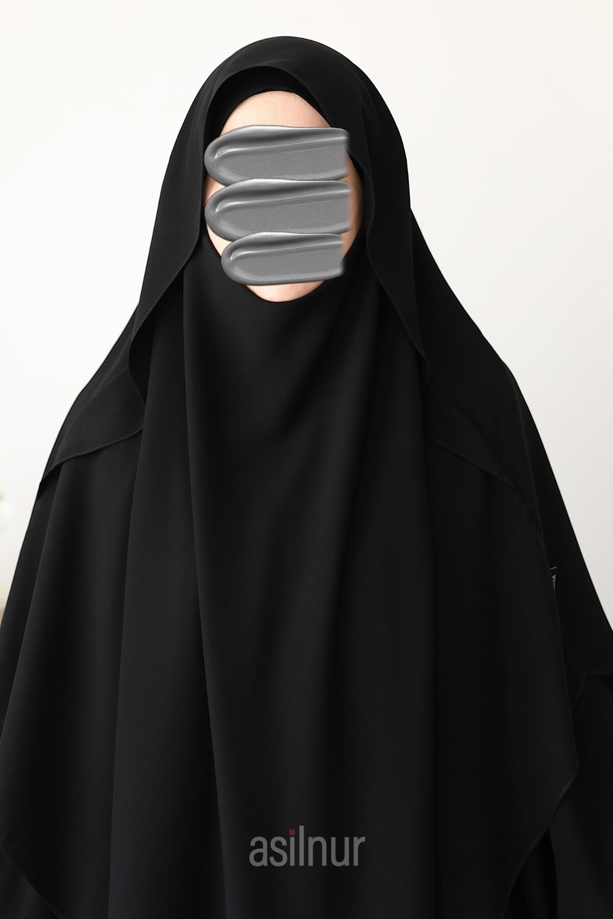 Hafsa Fermuarlı Ferace Gölgeli Sufle Hediyeli Takım Siyah - 8