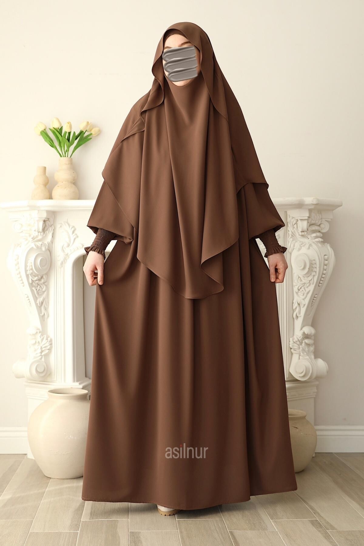 Hira Gölgeli Sufle Ferace Takım Camel - 3