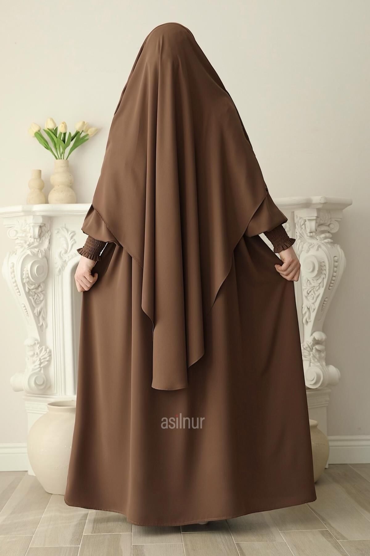 Hira Gölgeli Sufle Ferace Takım Camel - 7