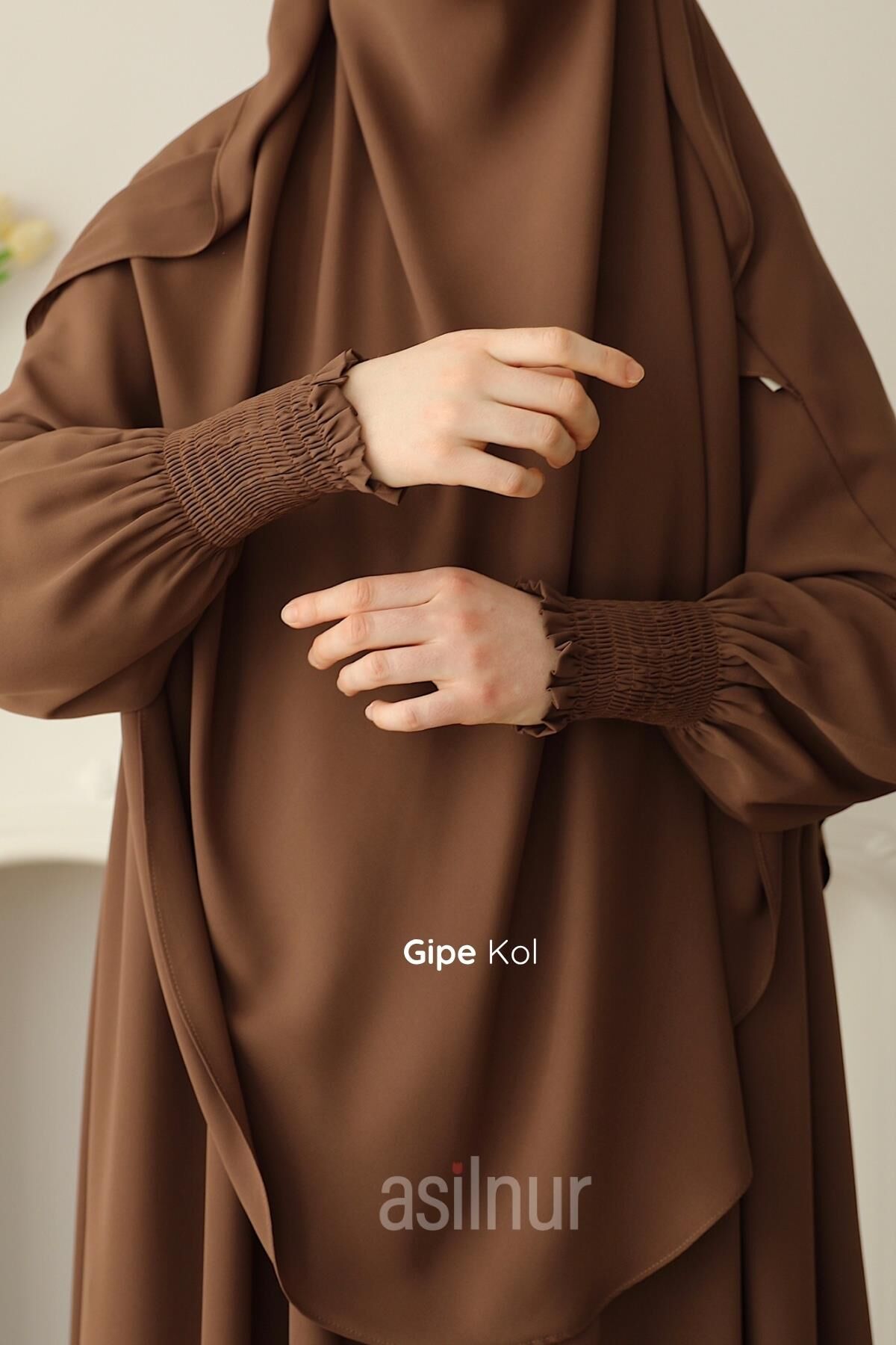 Hira Gölgeli Sufle Ferace Takım Camel - 2