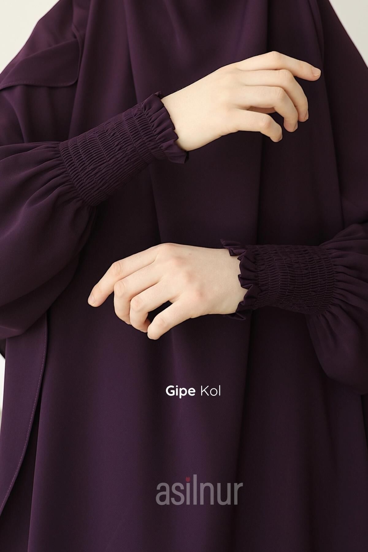 Hira Gölgeli Sufle Ferace Takım Mürdüm - 2