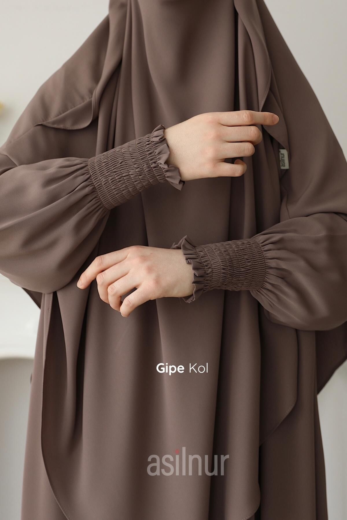 Hira Gölgeli Sufle Ferace Takım Sütlü Kahve - 2