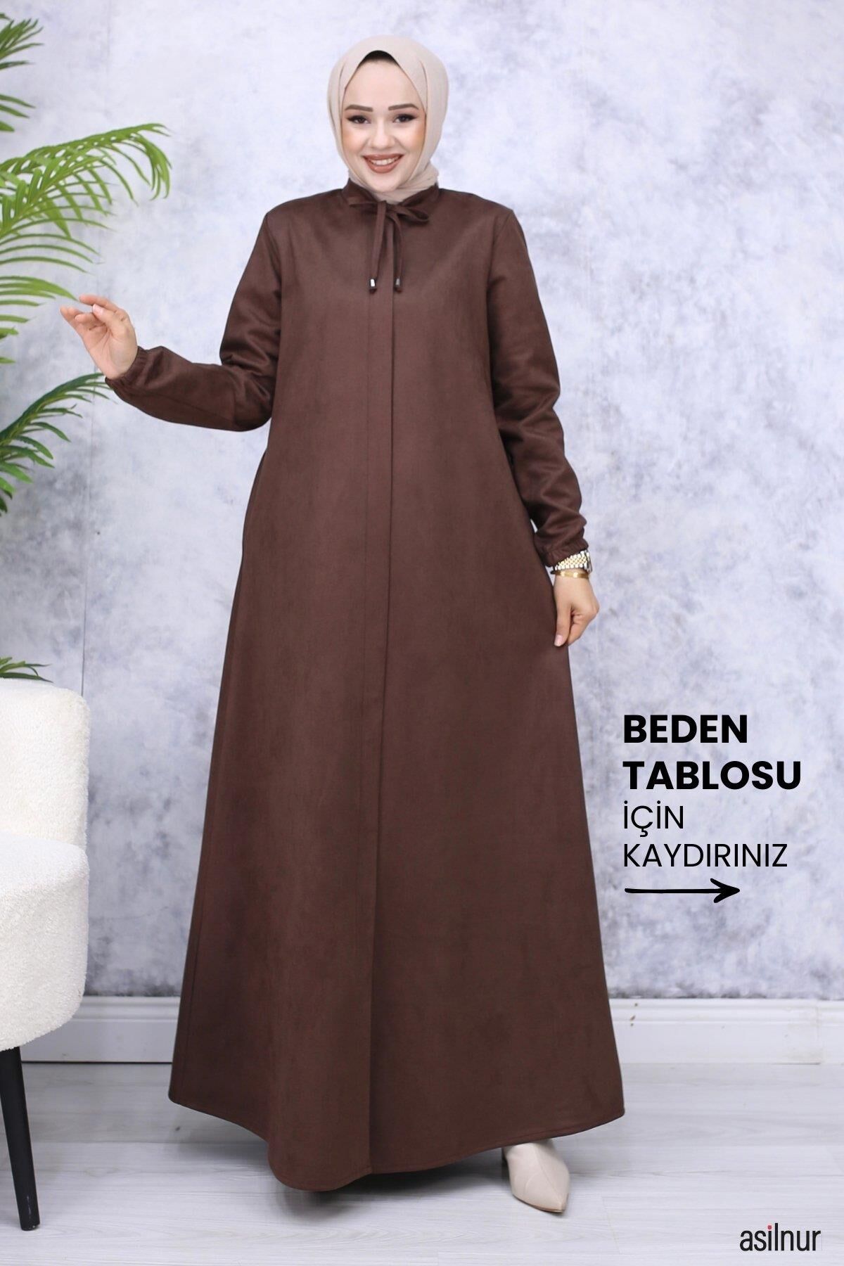 Hüma Süet Mevlana Ferace Kahverengi - 1