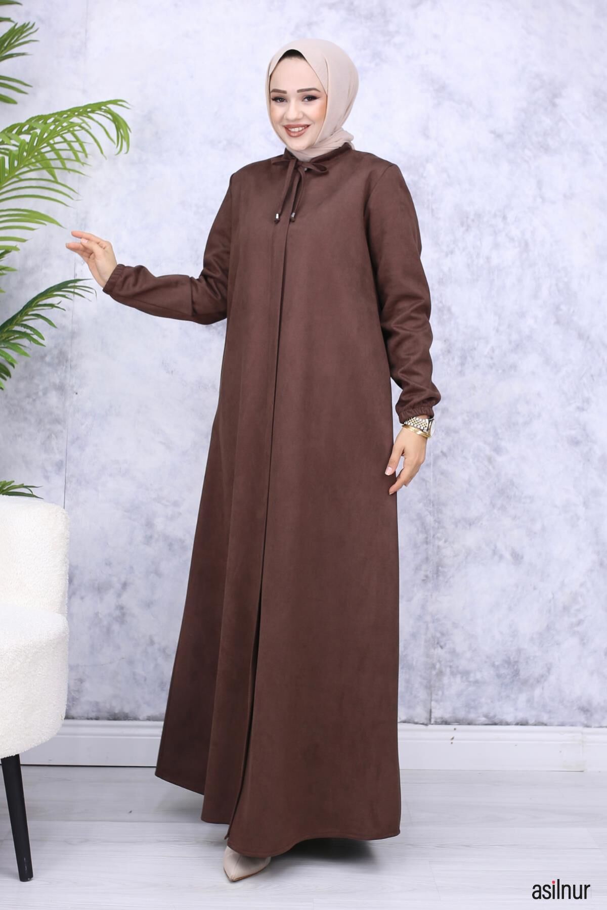 Hüma Süet Mevlana Ferace Kahverengi - 3