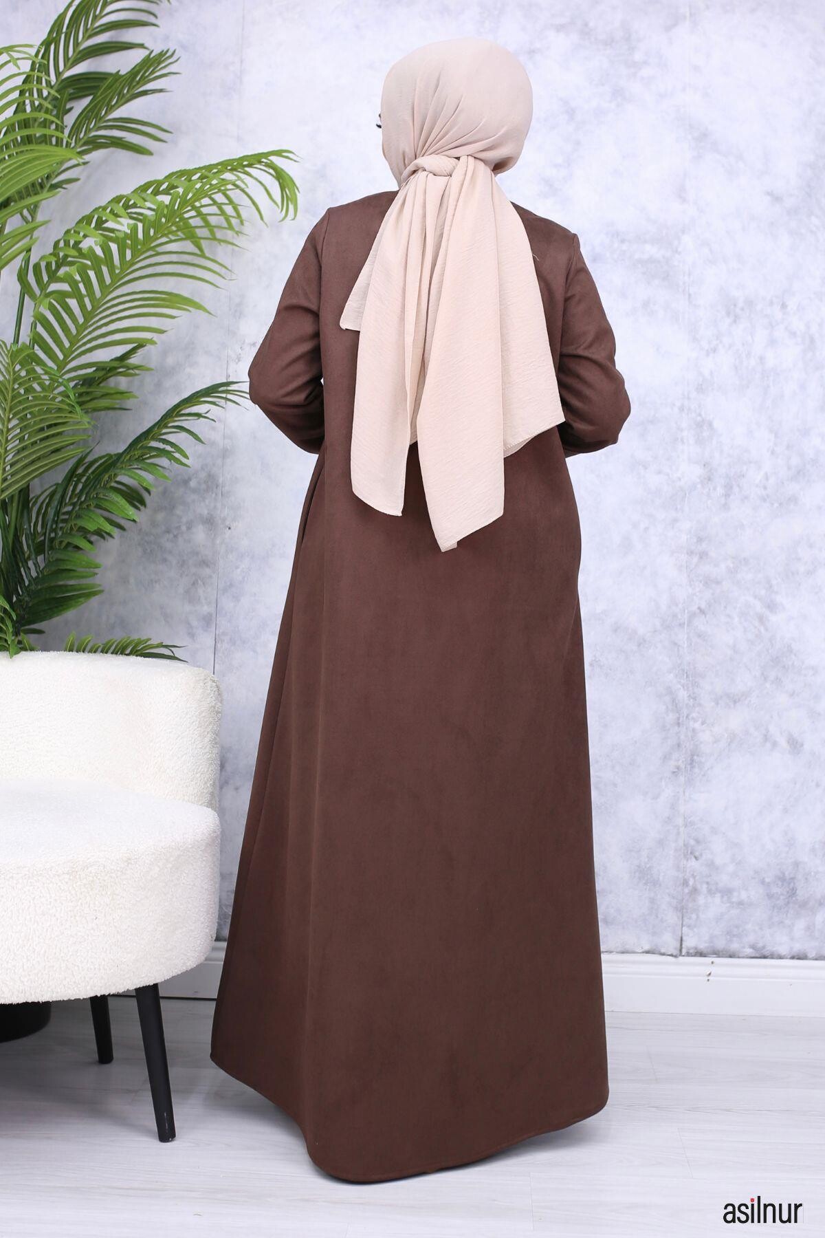 Hüma Süet Mevlana Ferace Kahverengi - 6