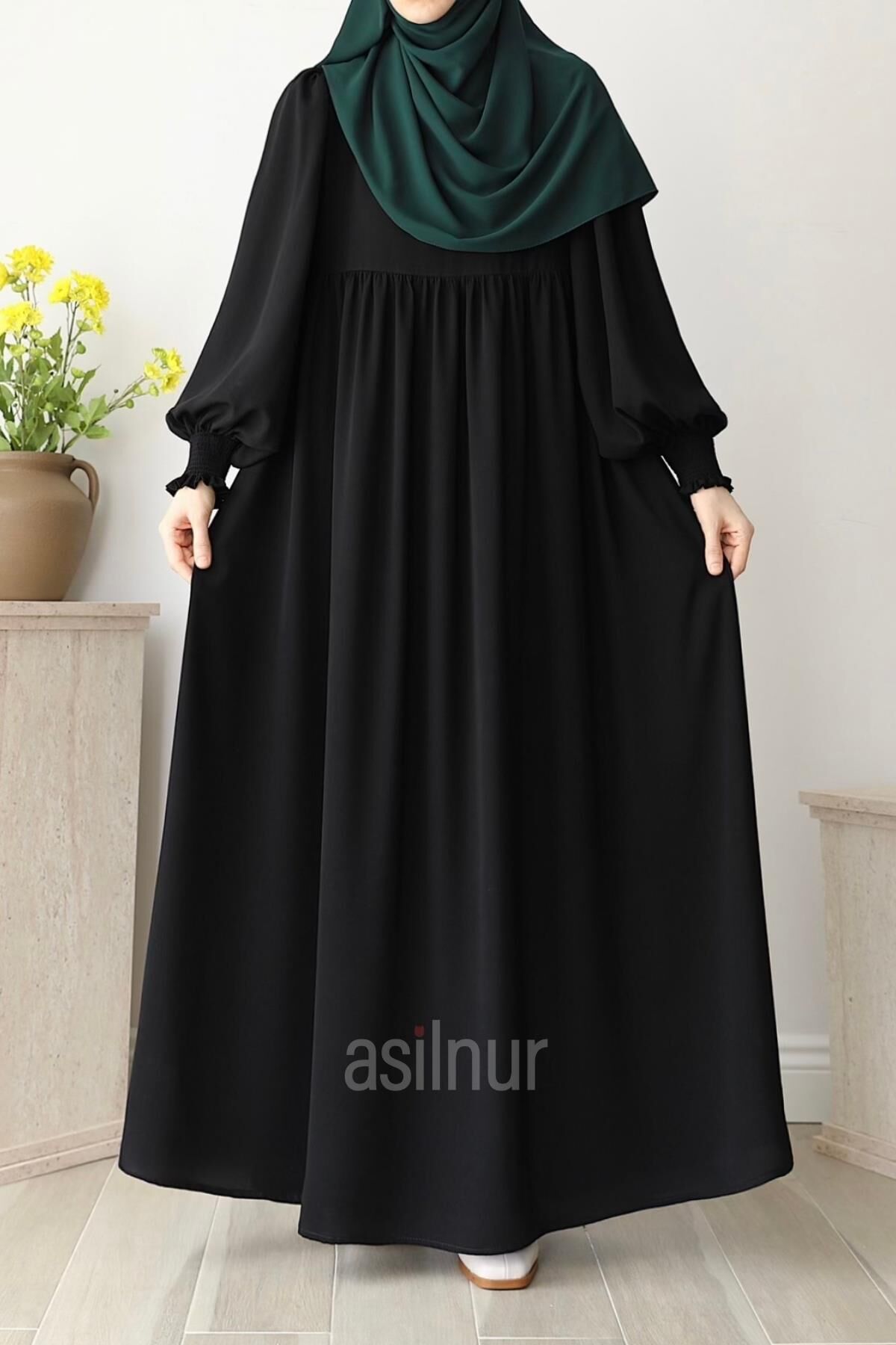 Rana Balon Kol Ferace Siyah - 1