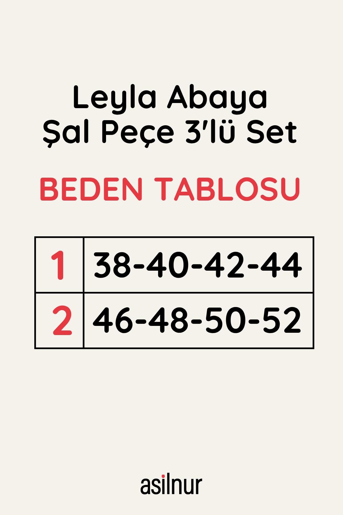 Leyla Abaya Şal Peçe 3'lü Set Siyah - 2