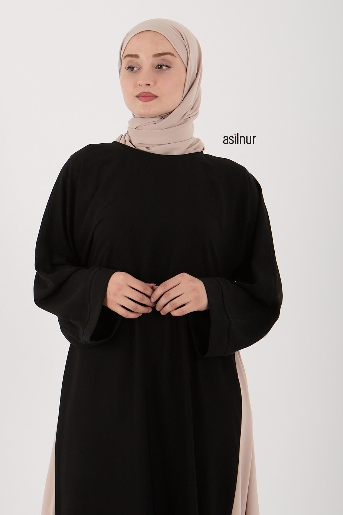 Leyla Abaya Şal Peçe 3'lü Set Siyah - 5