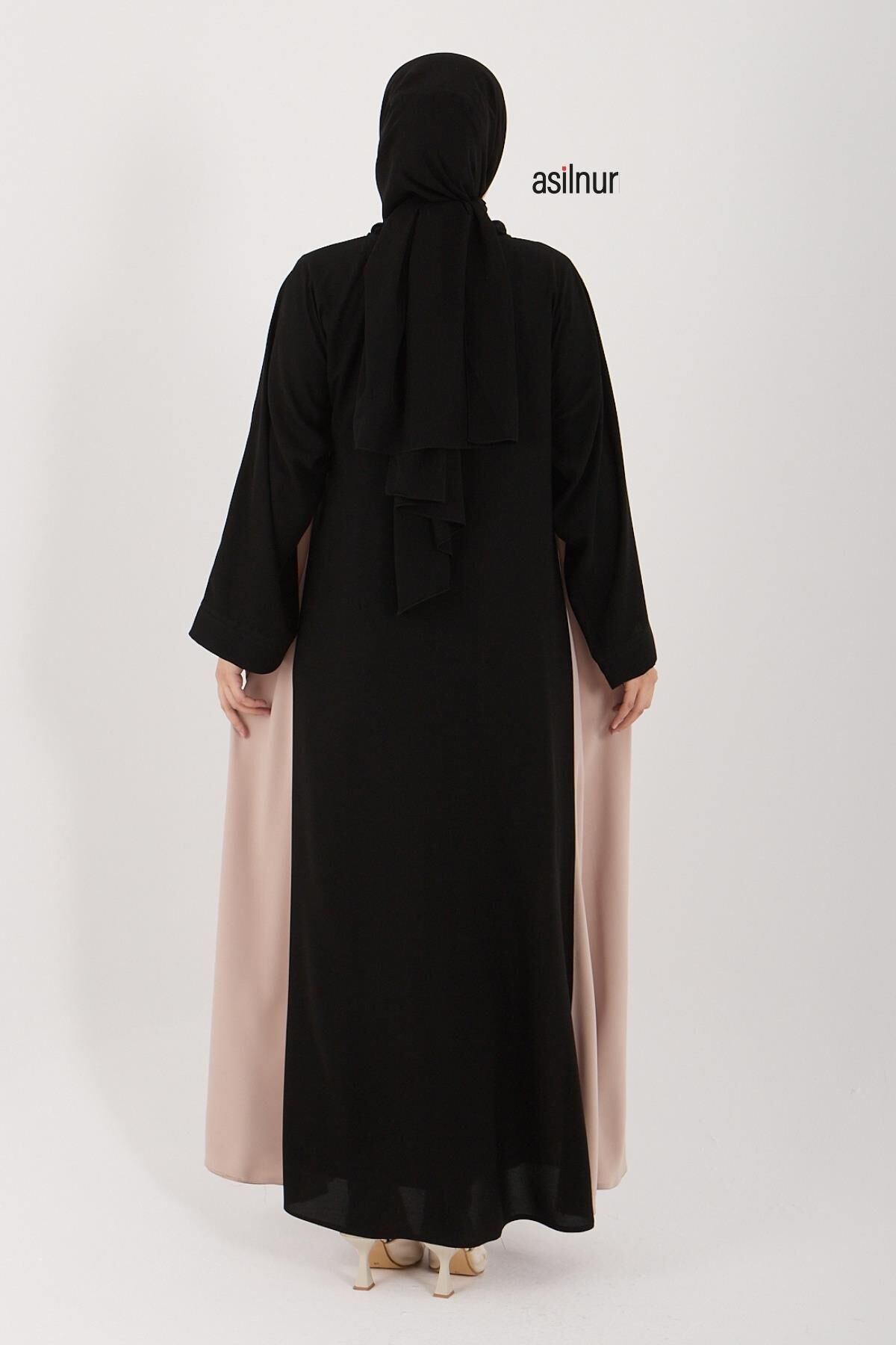 Leyla Abaya Şal Peçe 3'lü Set Siyah - 6