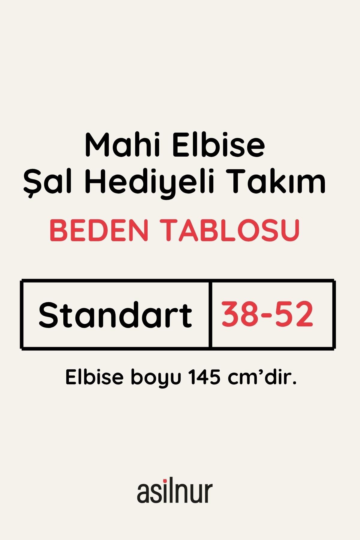Mahi Elbise Şal Hediyeli Takım Su Yeşili - 2