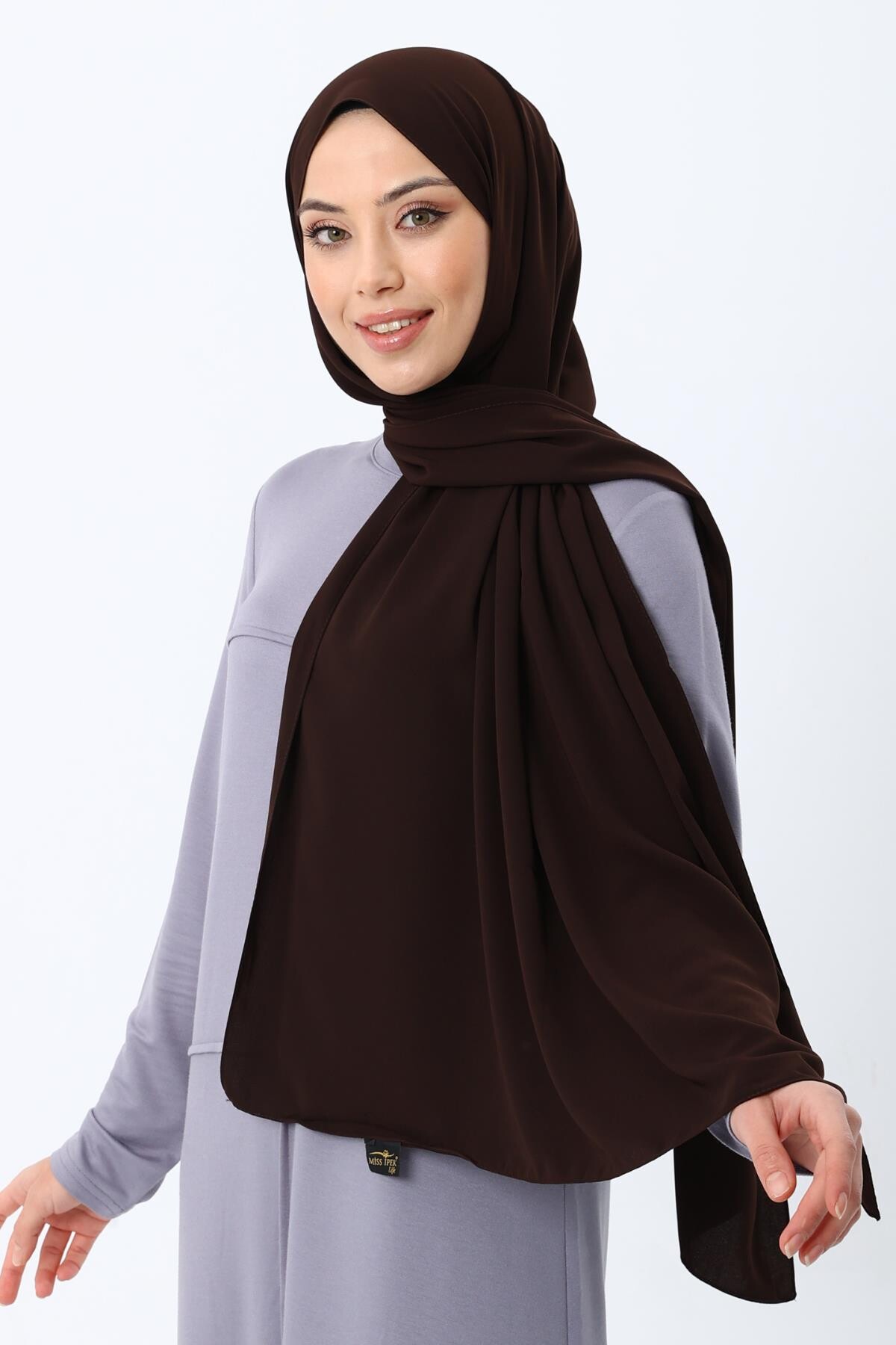 Medine İpeği Şal Kahverengi 