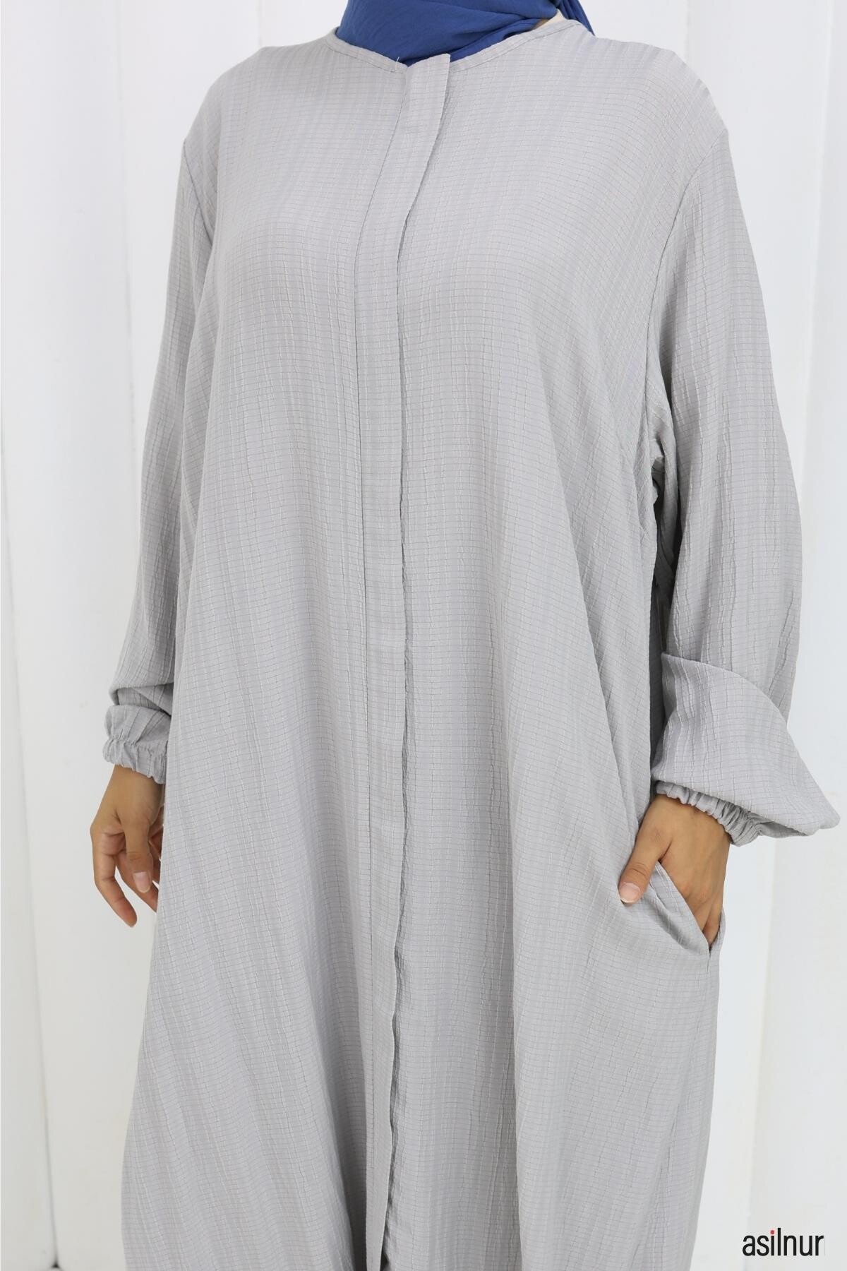 Merve Pamuklu Umre Takımı Açık Gri - 7