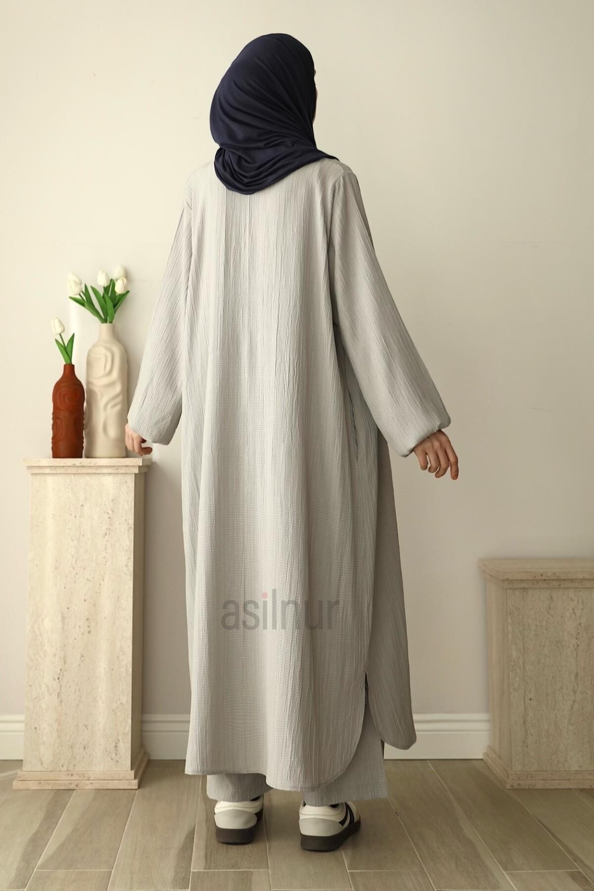 Merve Umre Takımı Açık Gri - 4