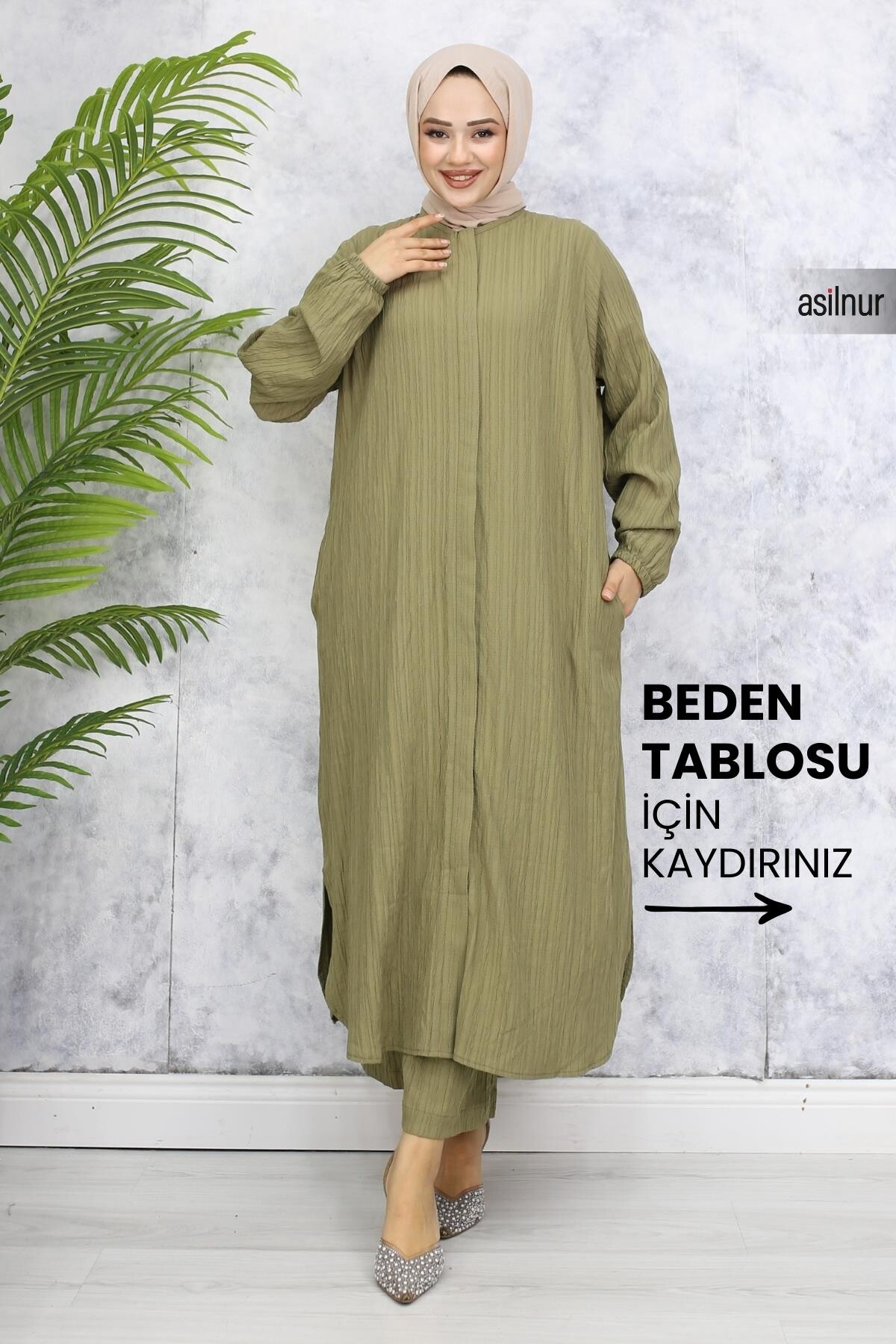 Merve Pamuklu Umre Takımı Açık Yeşil 