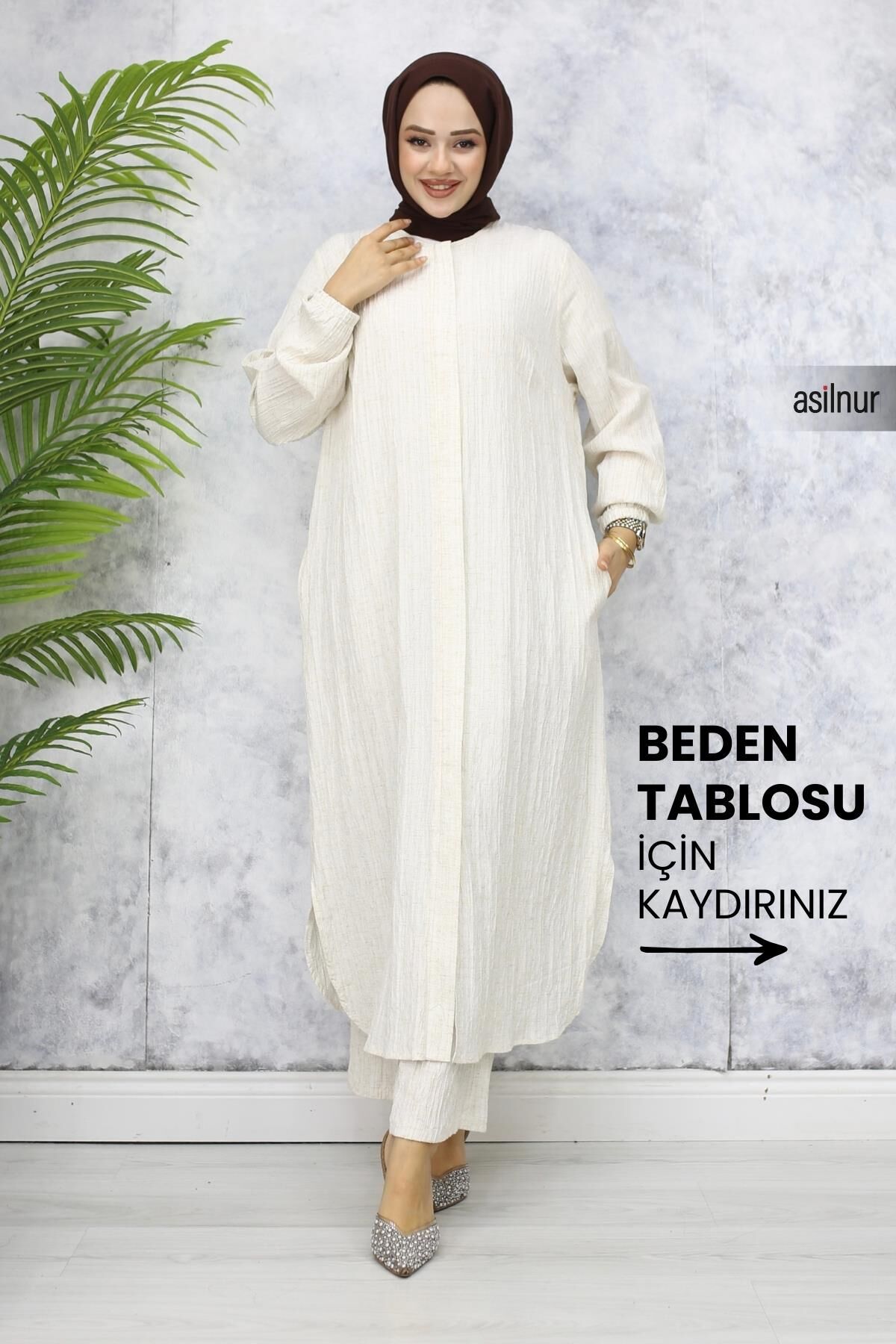 Merve Pamuklu Umre Takımı Beyaz - 1