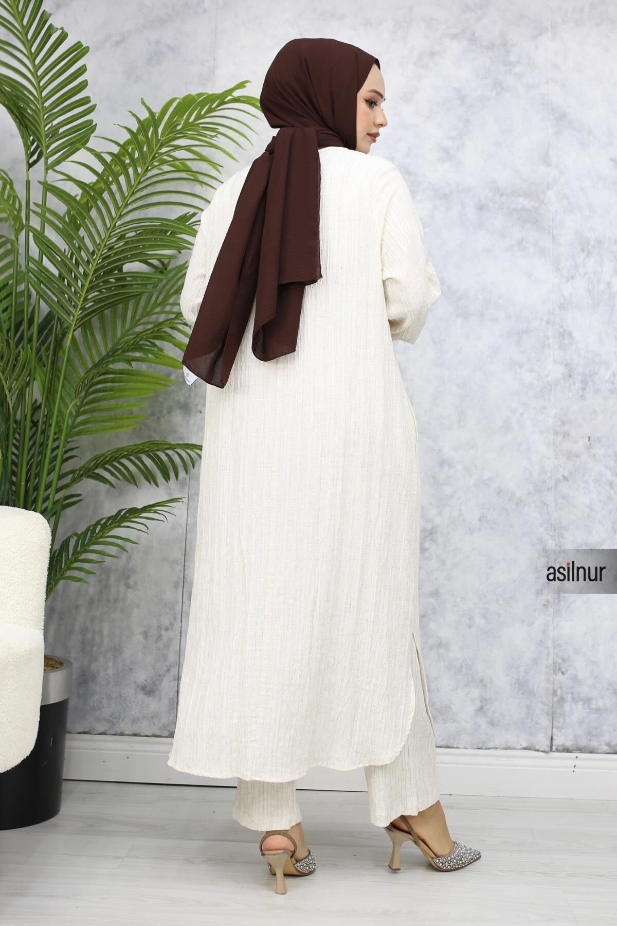 Merve Pamuklu Umre Takımı Beyaz - 4