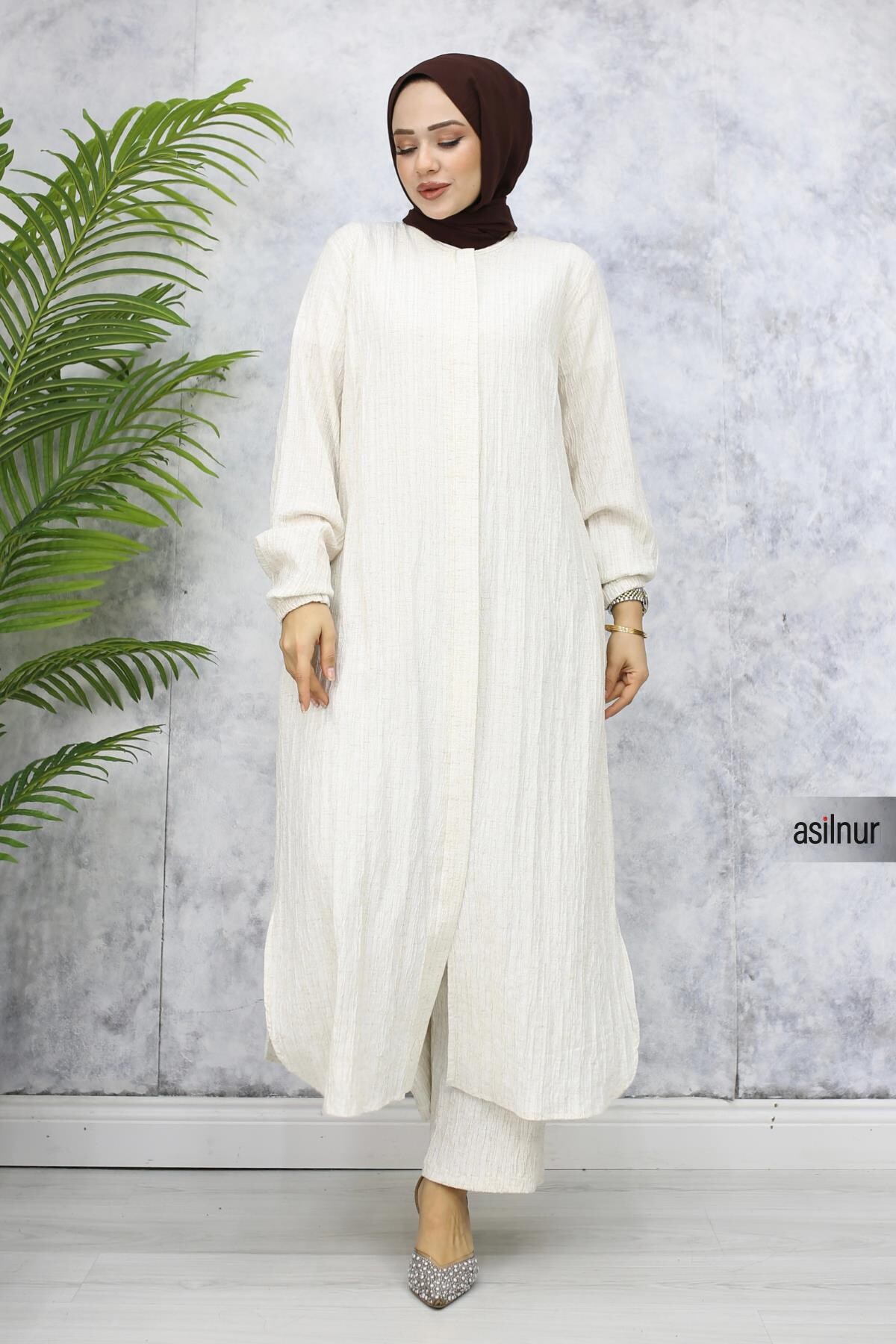 Merve Pamuklu Umre Takımı Beyaz - 5