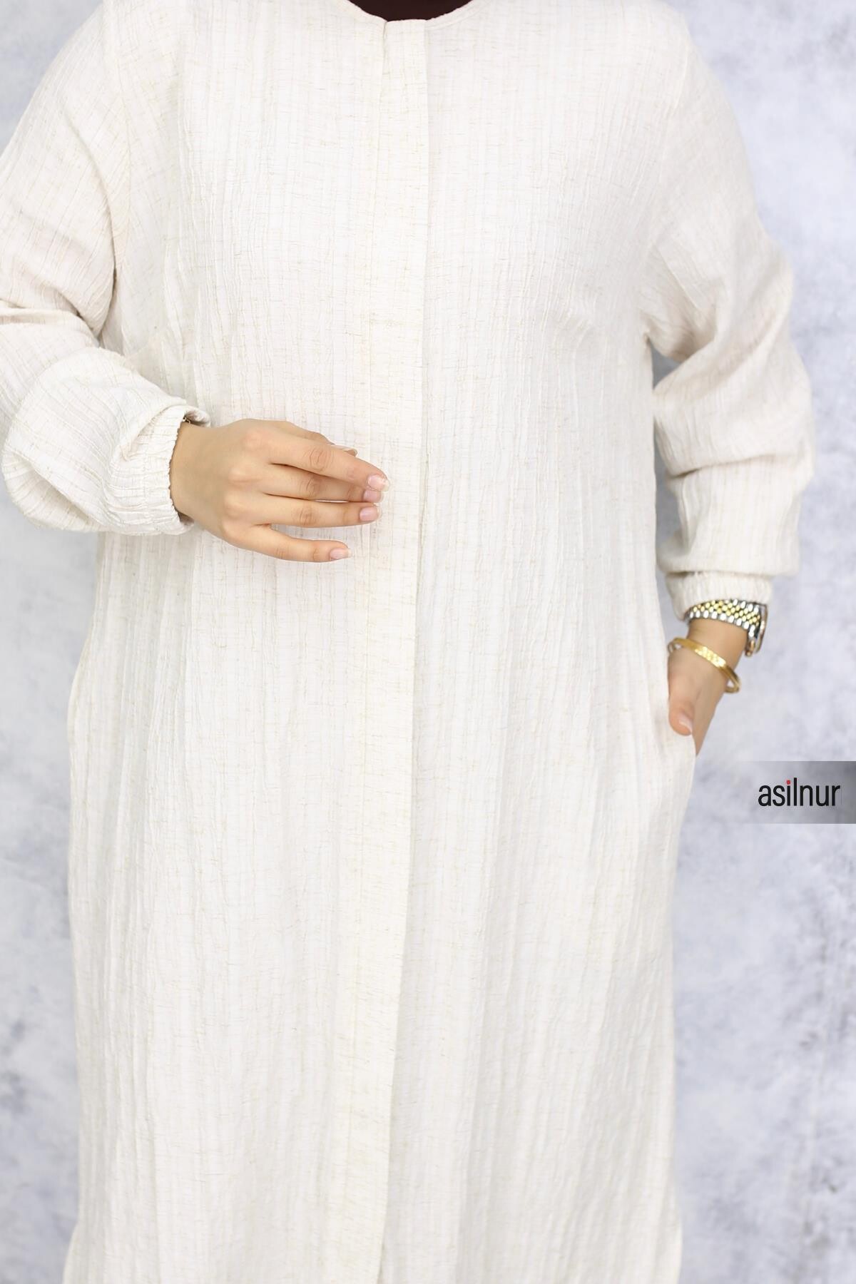 Merve Pamuklu Umre Takımı Beyaz - 7