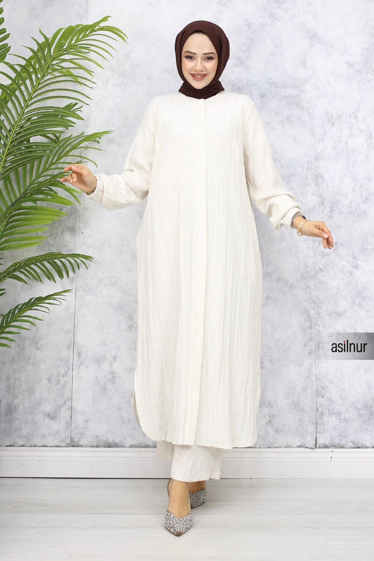 Merve Pamuklu Umre Takımı Beyaz - 3