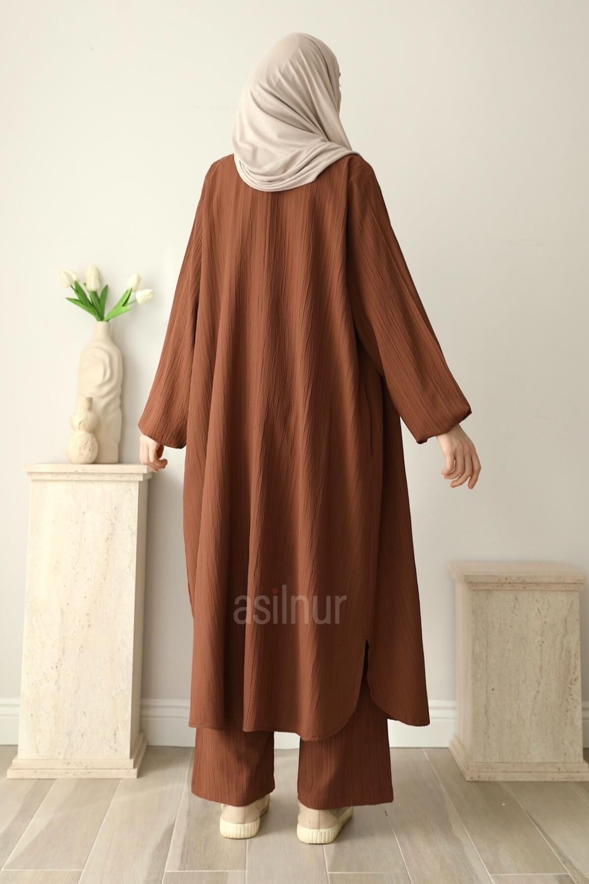 Merve Umre Takımı Kahverengi - 4